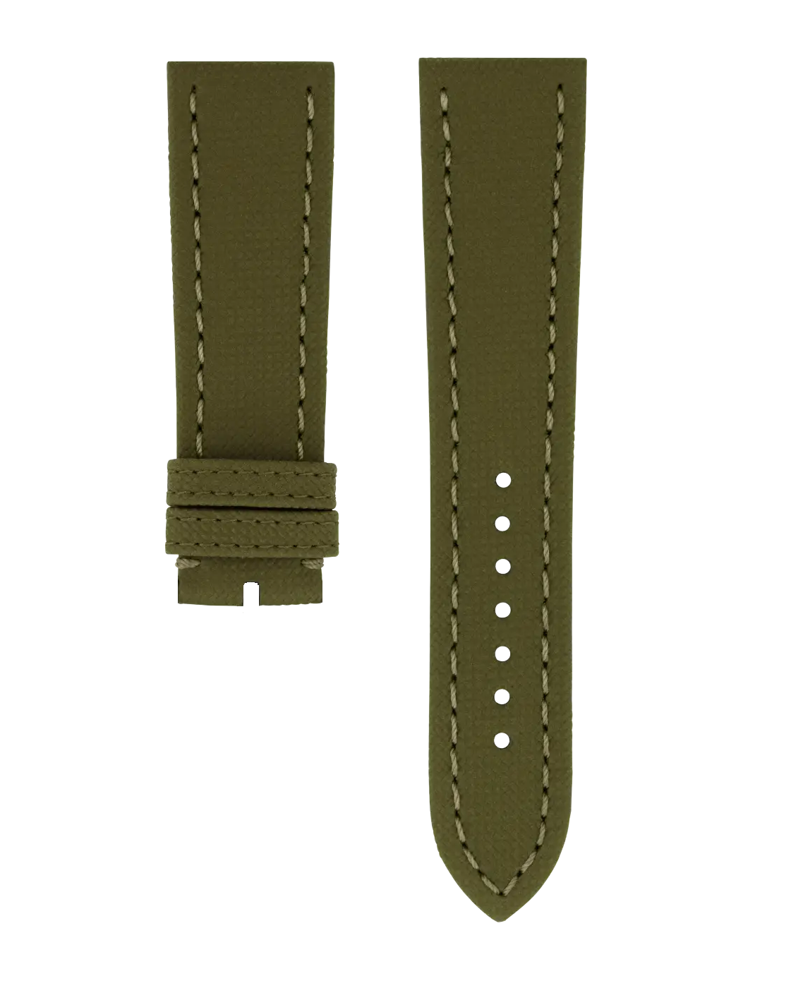 Militär Textil Kalbsleder Armband Grün- 23/20 mm
