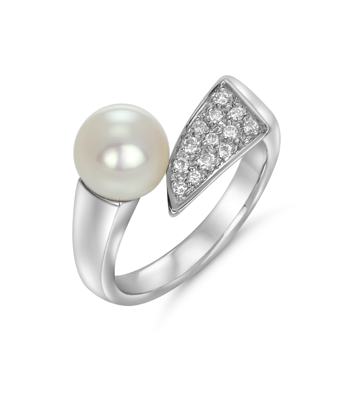 Ring - Akoya-Zuchtperle 7,5 mm - mit Brillanten 0,14ct