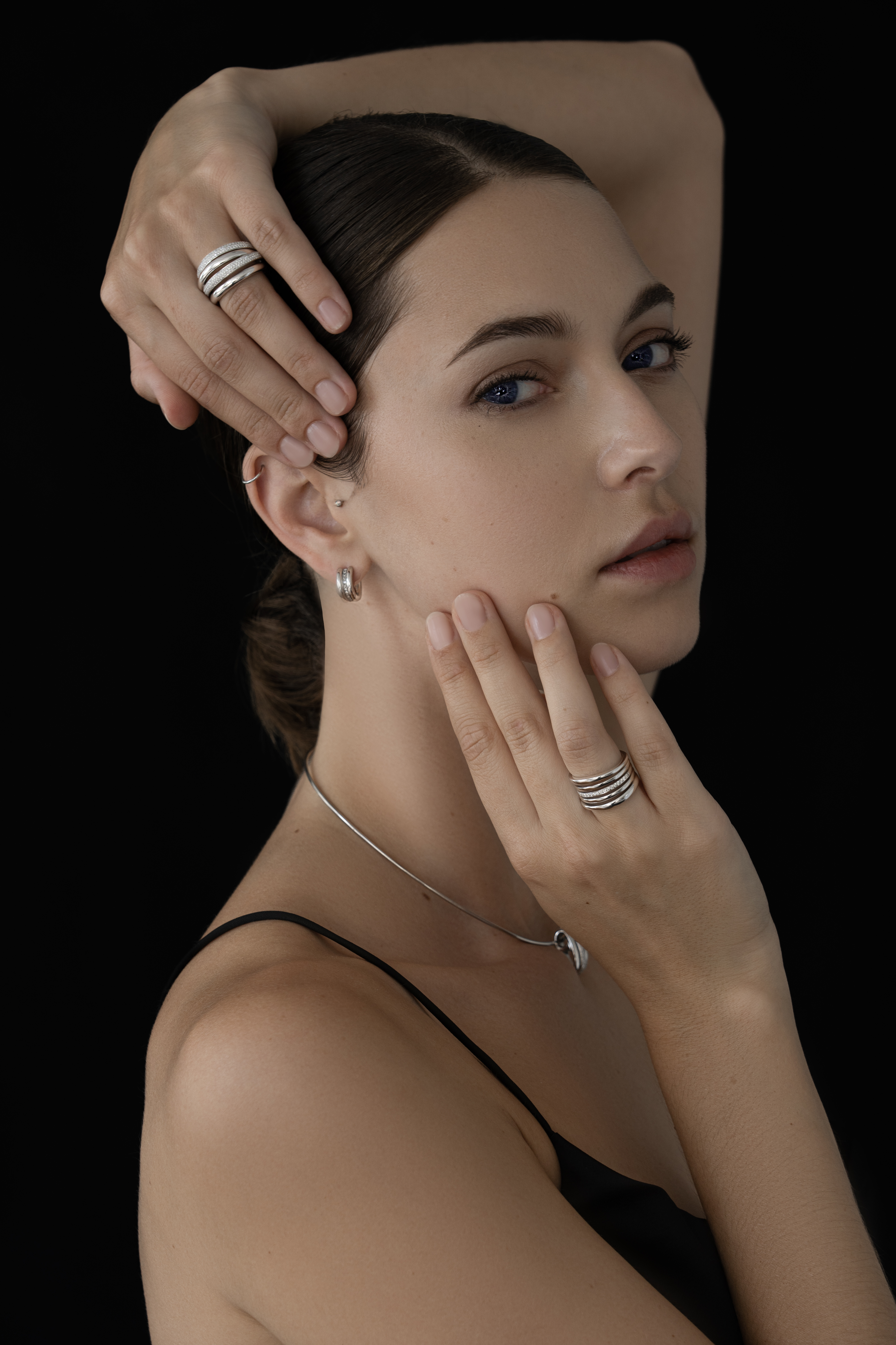 Ring pavé - mehrreihig - 0,19 ct 