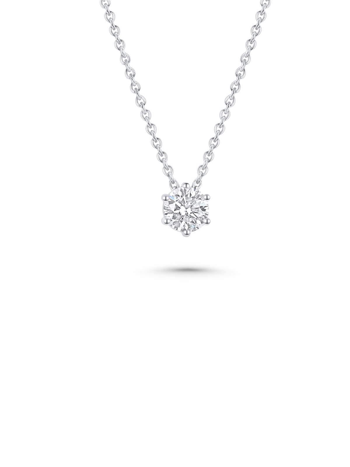 Solitär Collier - 6er Krappe - 0,30 ct