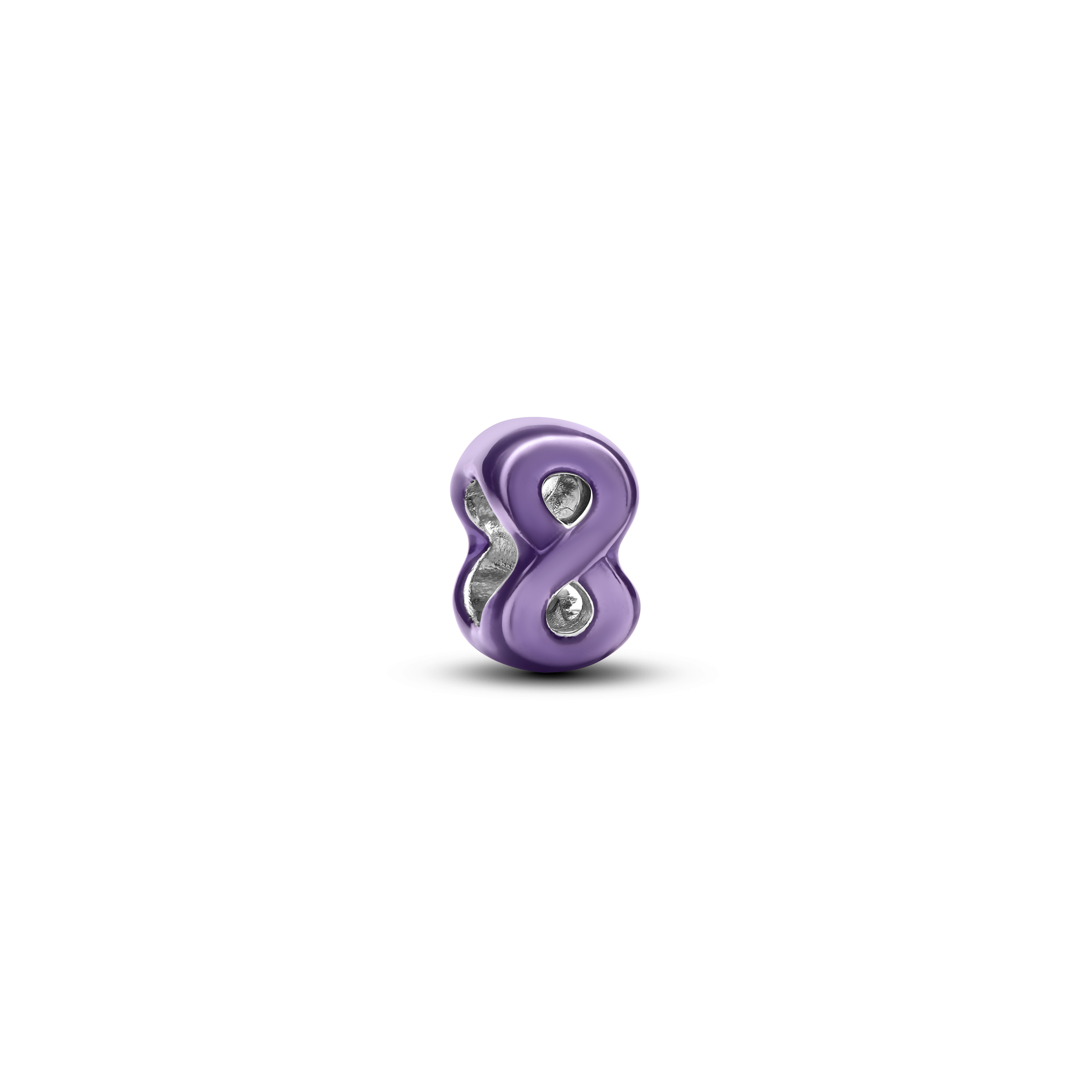 Violettes Unendlichkeits-Mini-Charm - Sterling-Silber