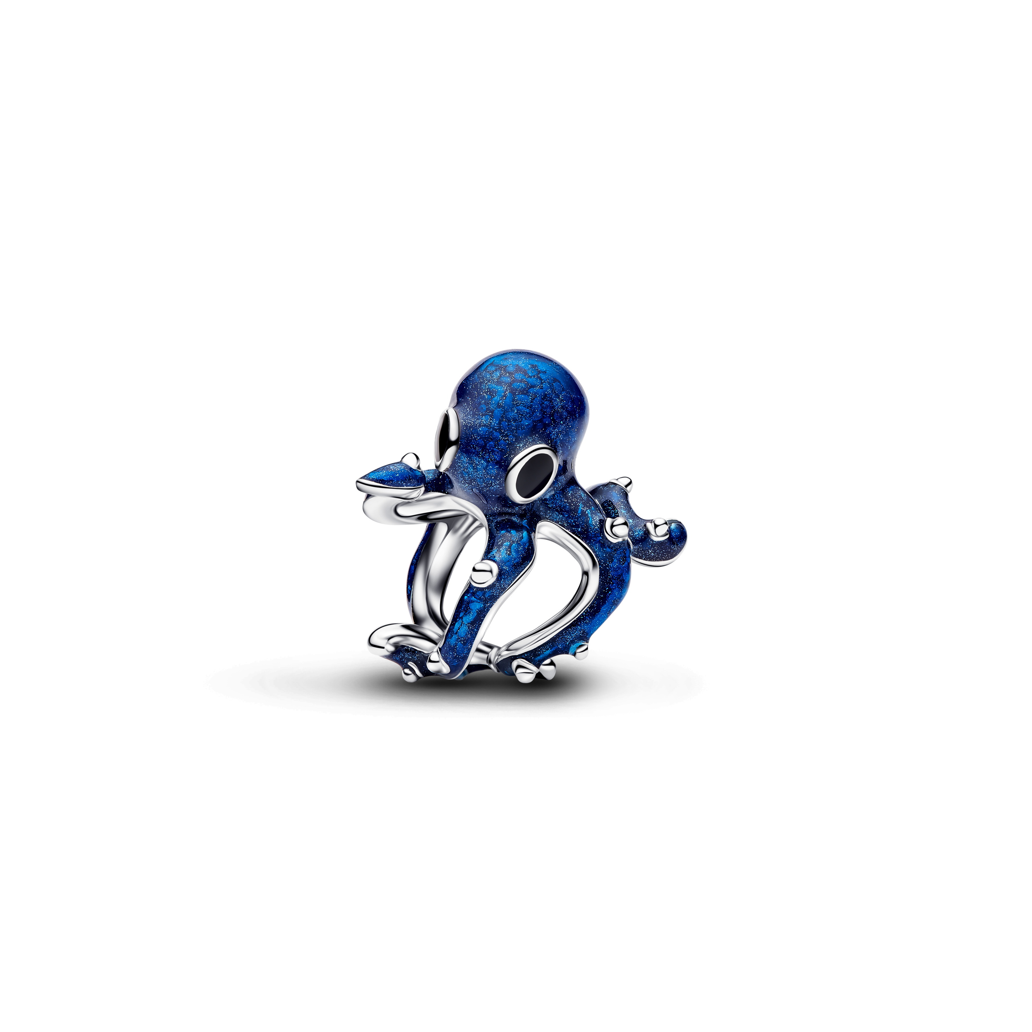 Blauer Oktopus Charm - Sterling-Silber
