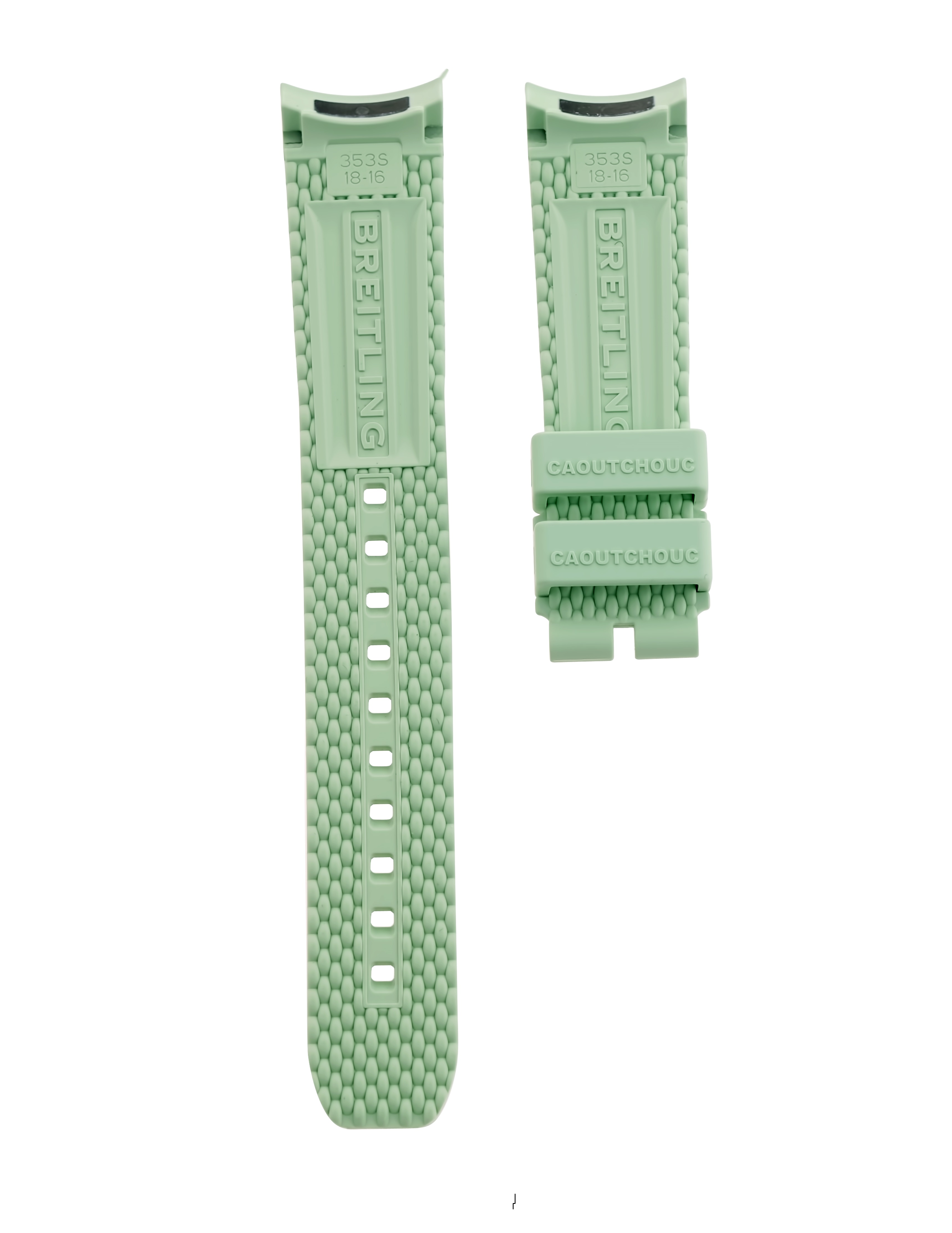 BREITLING geflochtenes Kautschukarmband - Superocean Heritage Automatik 36 - Mintgrün - 18/16mm