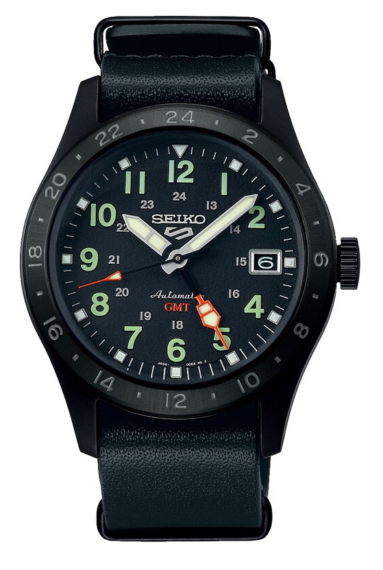 Seiko 5 Sports Field series  - Automatik GMT - Schwarz / Schwarz