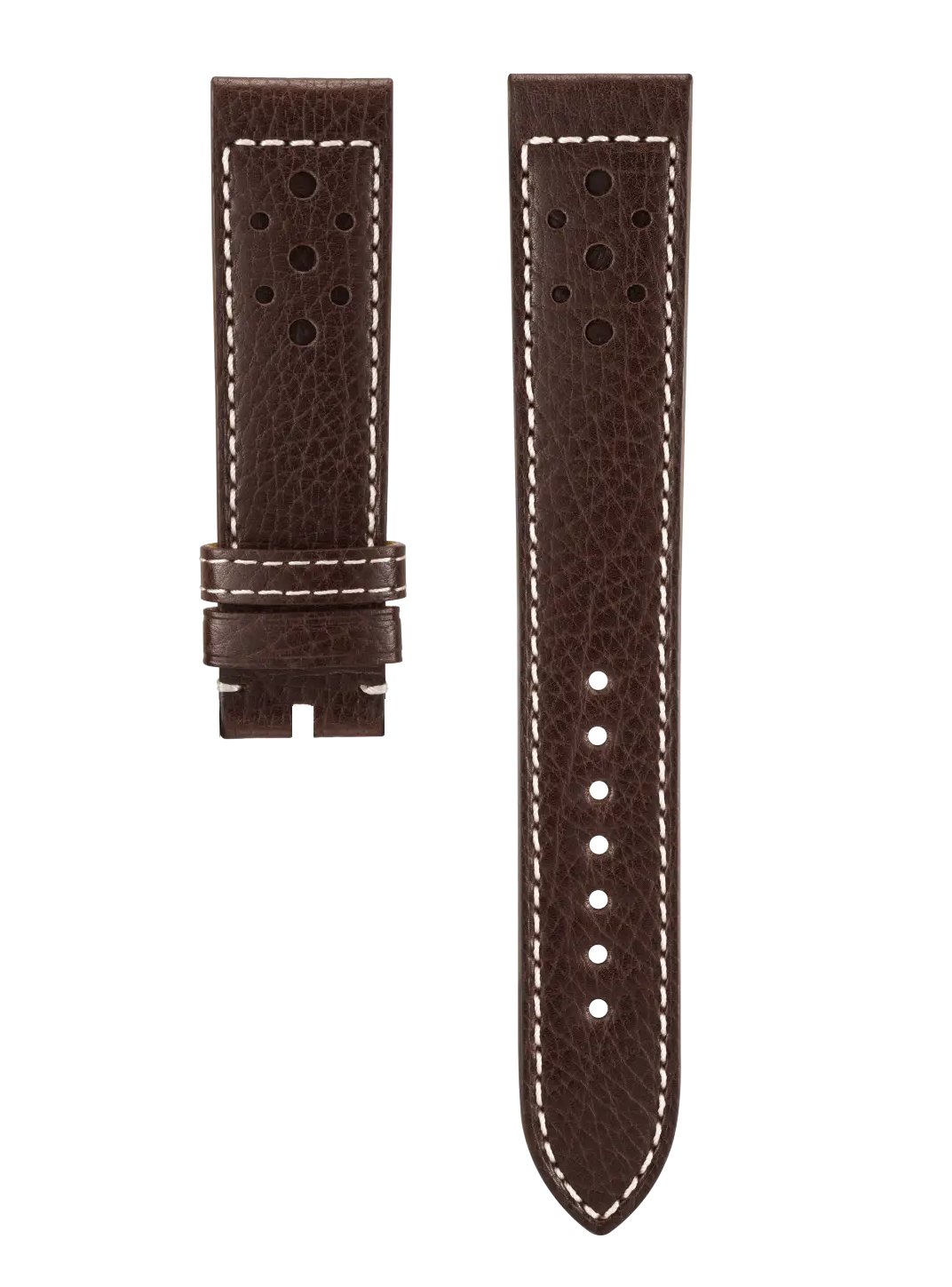 Kalbsleder Armband im Rennsportstil Braun - 20/18 mm -  Kurzlänge (S)  