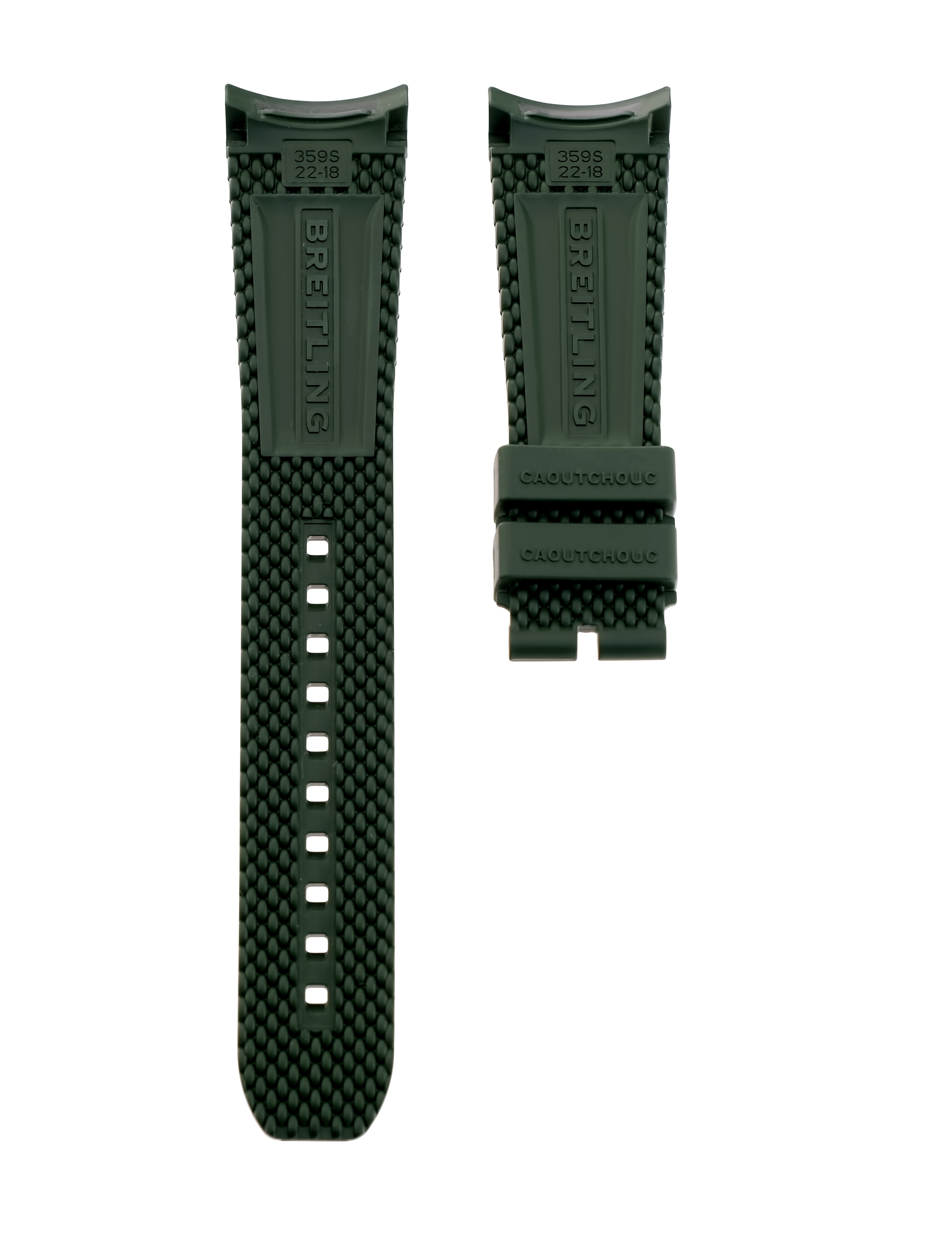BREITLING geflochtenes Kautschukarmband - Superocean Heritage B31 42 & 44 / B01 42  - Grün - 22/18mm