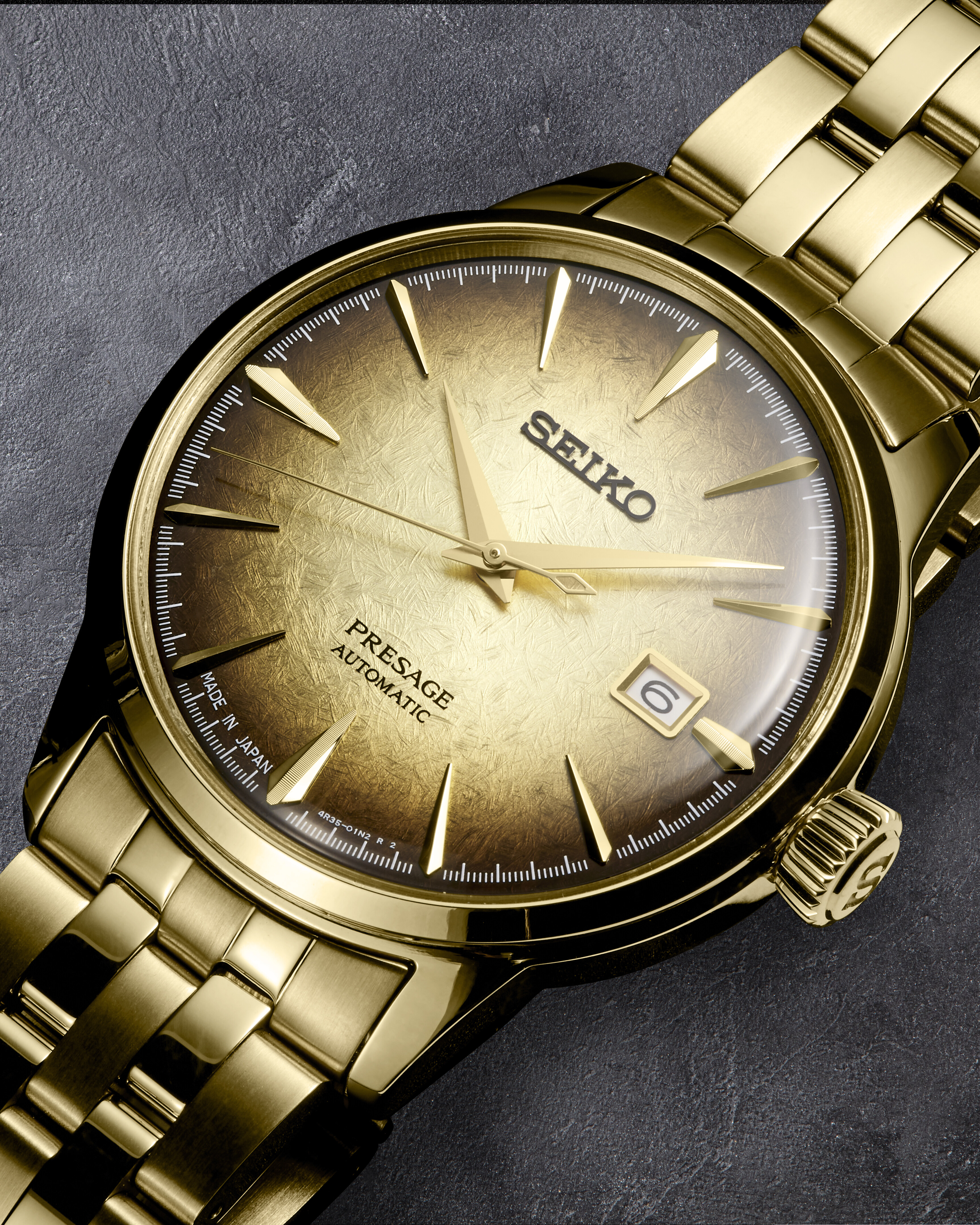 PRESAGE Cocktail Time Automatik 41mm - 3 Zeiger - Gold - Beer 