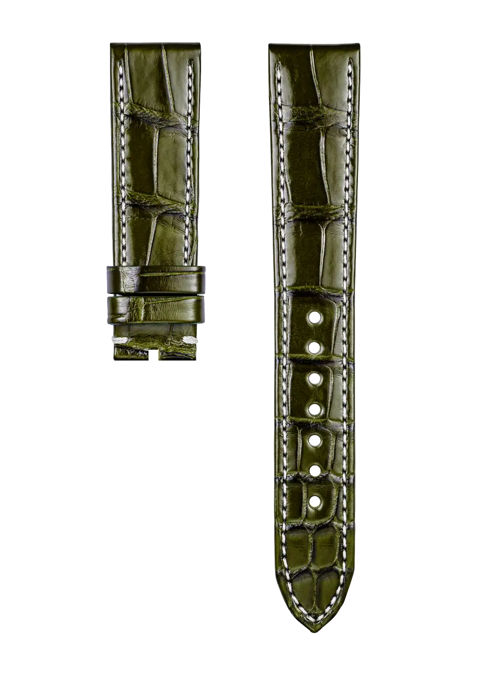 Alligator Leder Armband Grün- 18/16 mm -  für Navitimer 35 & 36 -  Kurzlänge (S) 