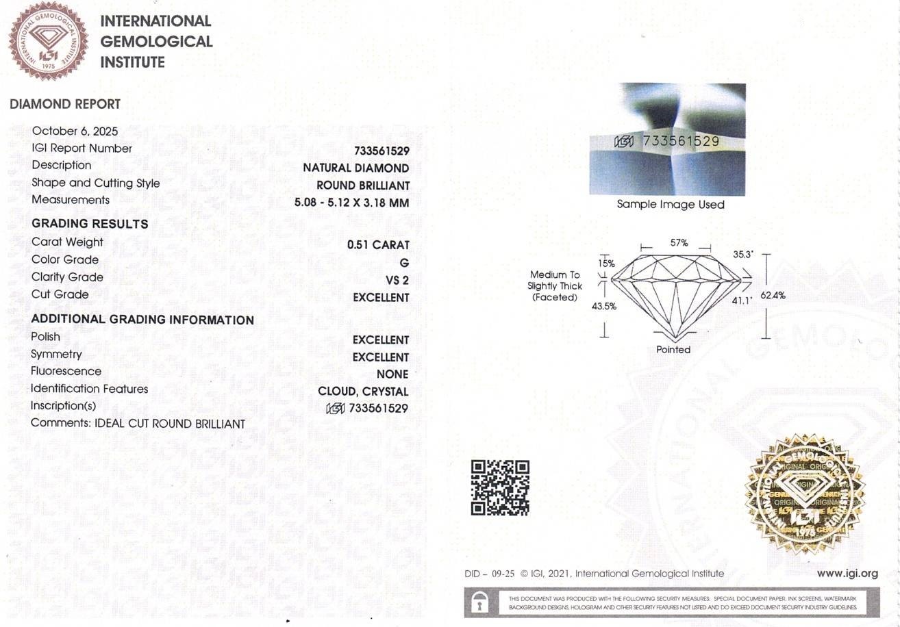 Ohrstecker 6er Krappe - 1,02 ct TW(G) / VS2 - IGI Zertifikat 