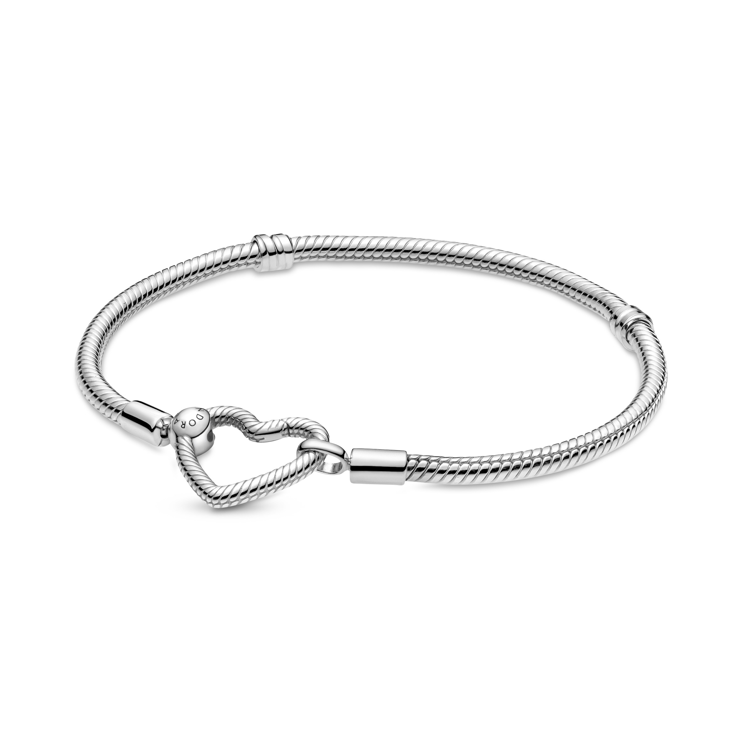 Pandora Moments Herzverschluss Schlangen-Gliederarmband - Sterling-Silber