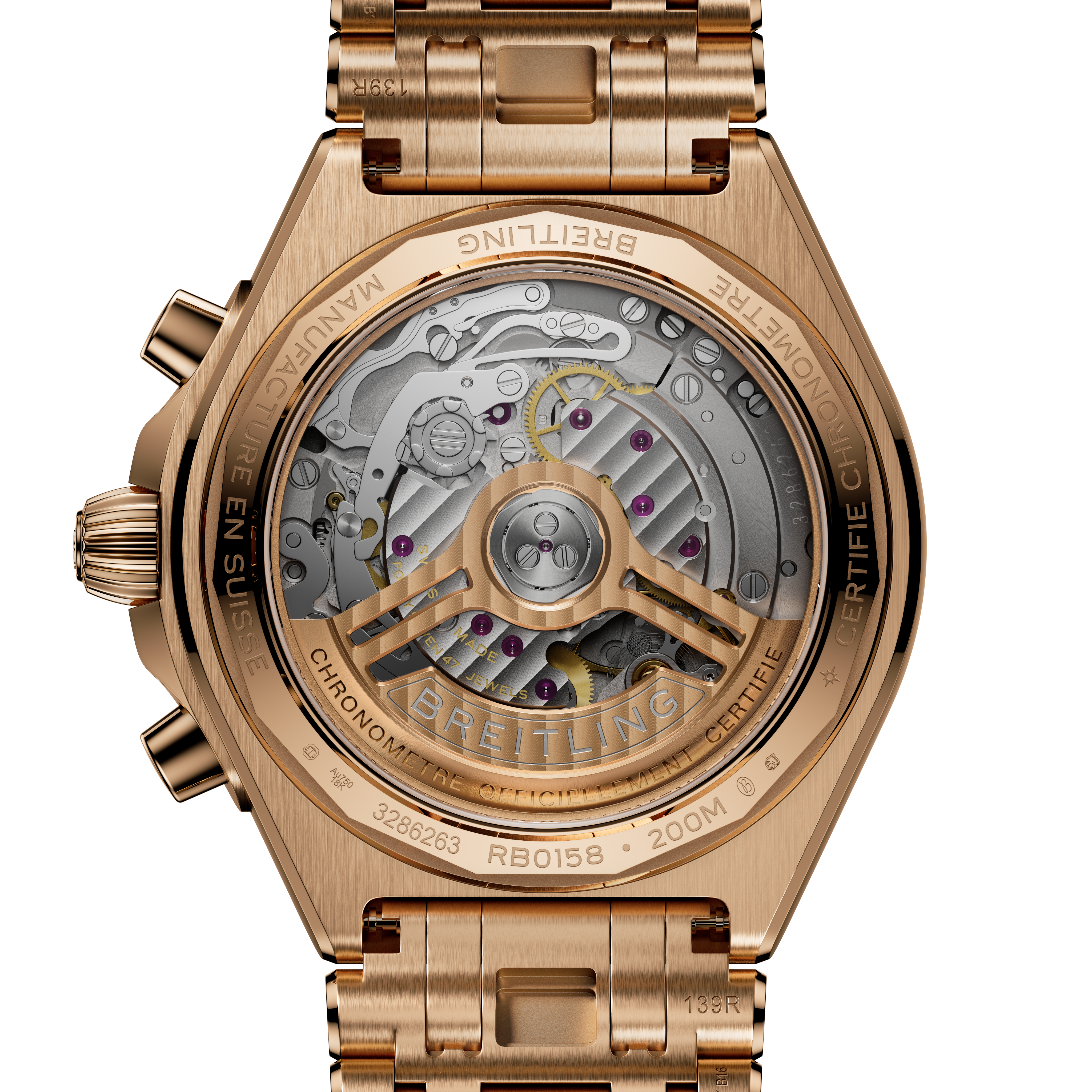 Chronomat B01 42 - Braun - 18-karätiges Rotgold