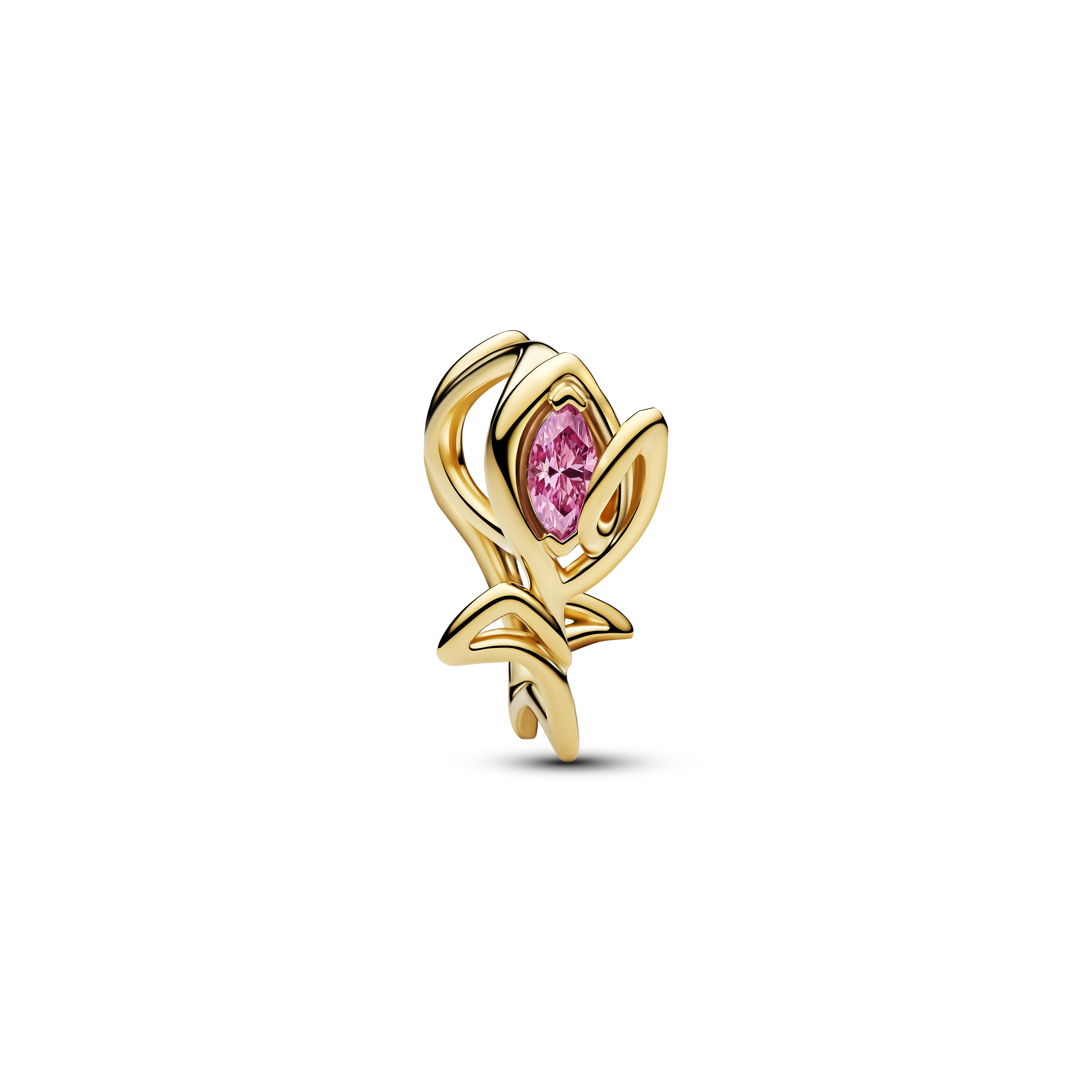 Tulpe Offen gearbeitetes Charm - 14 Karat Vergoldung
