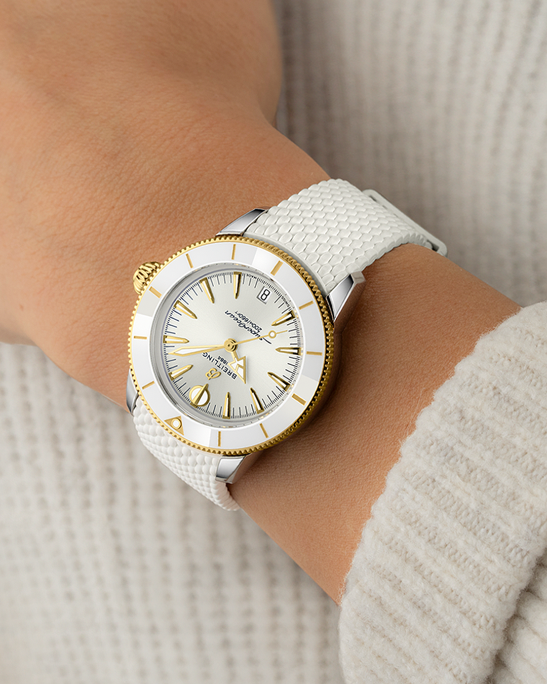 Superocean Heritage Automatic 36 - Weiß - Stahl / Gelbgold
