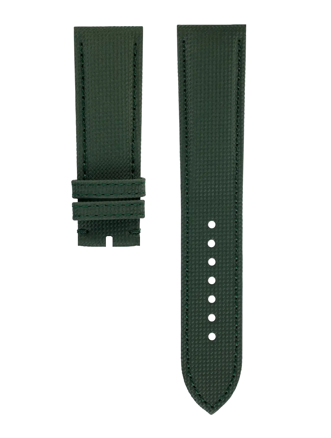 Militär Textil Kalbsleder Armband Grün - 24/20 mm