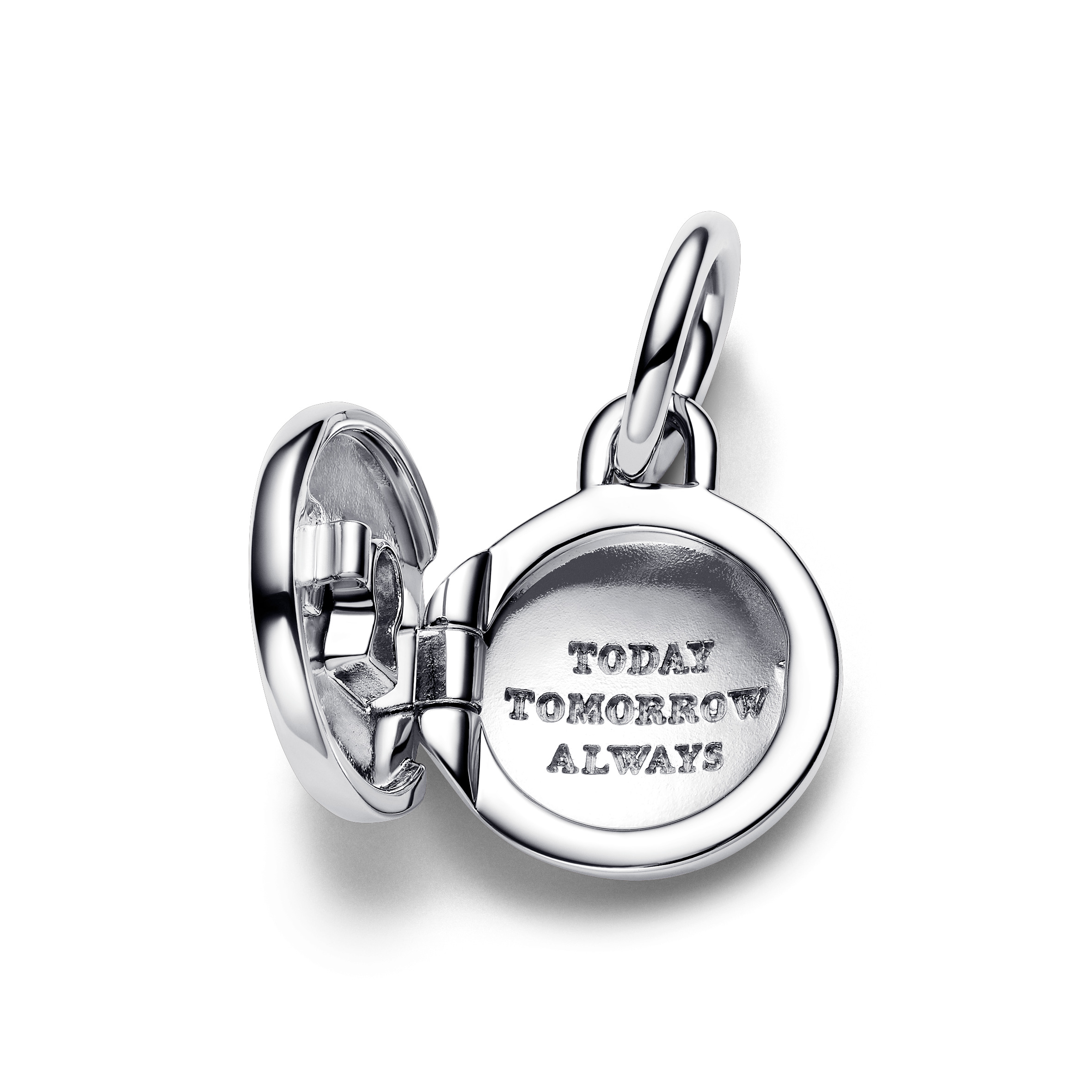 Aufklappbares Liebesmedaillon Charm-Anhänger - Sterling-Silber