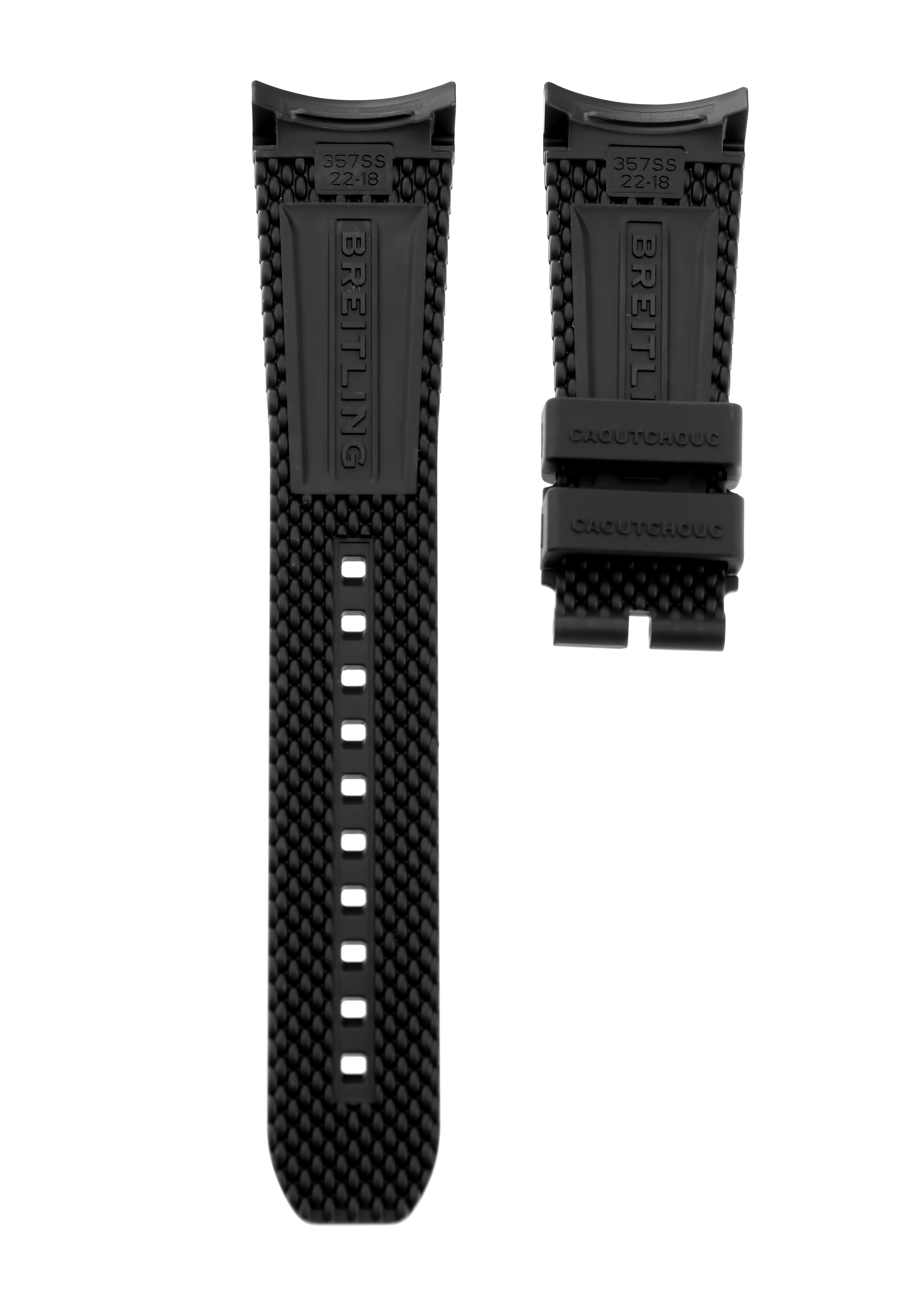 BREITLING geflochtenes Kautschukarmband - Superocean Heritage B31 42 & 44 / B01 42 - Schwarz - 22/18mm - Kurzlänge (S)