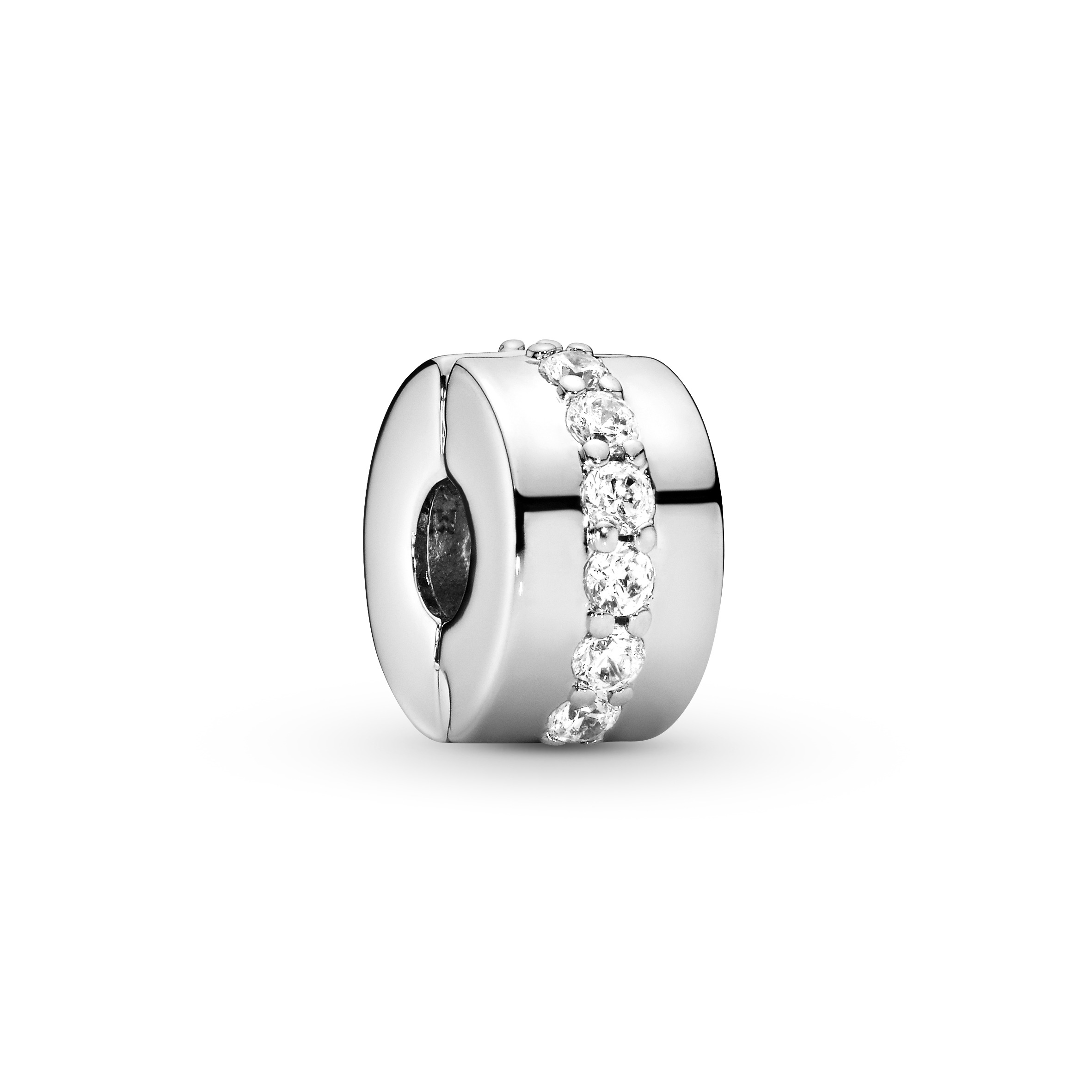 Klare funkelnde Linie Clip - Sterling-Silber