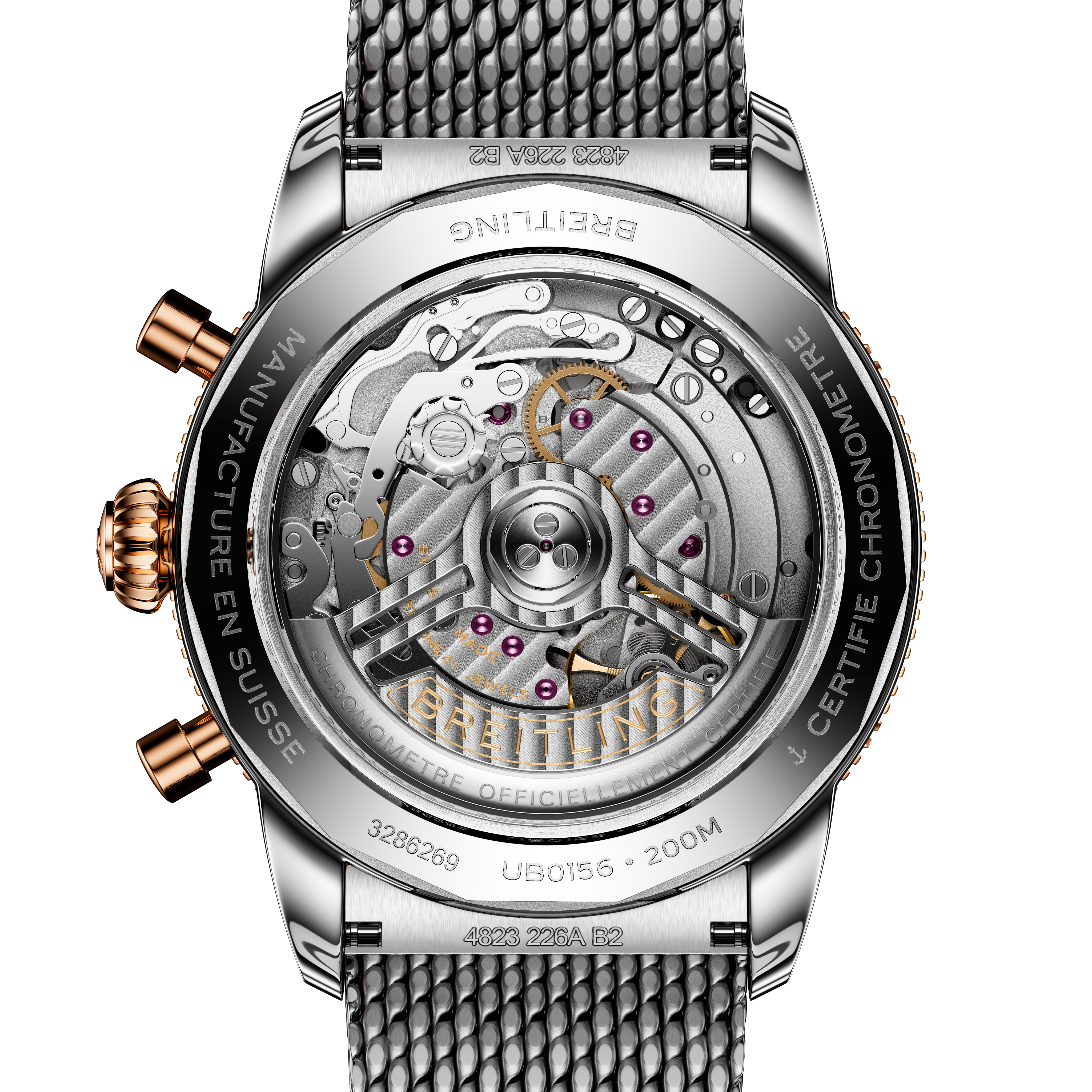 Superocean Heritage B01 Chronograph 42 - Edelstahl und 18-karätiges Rotgold - Schwarz 