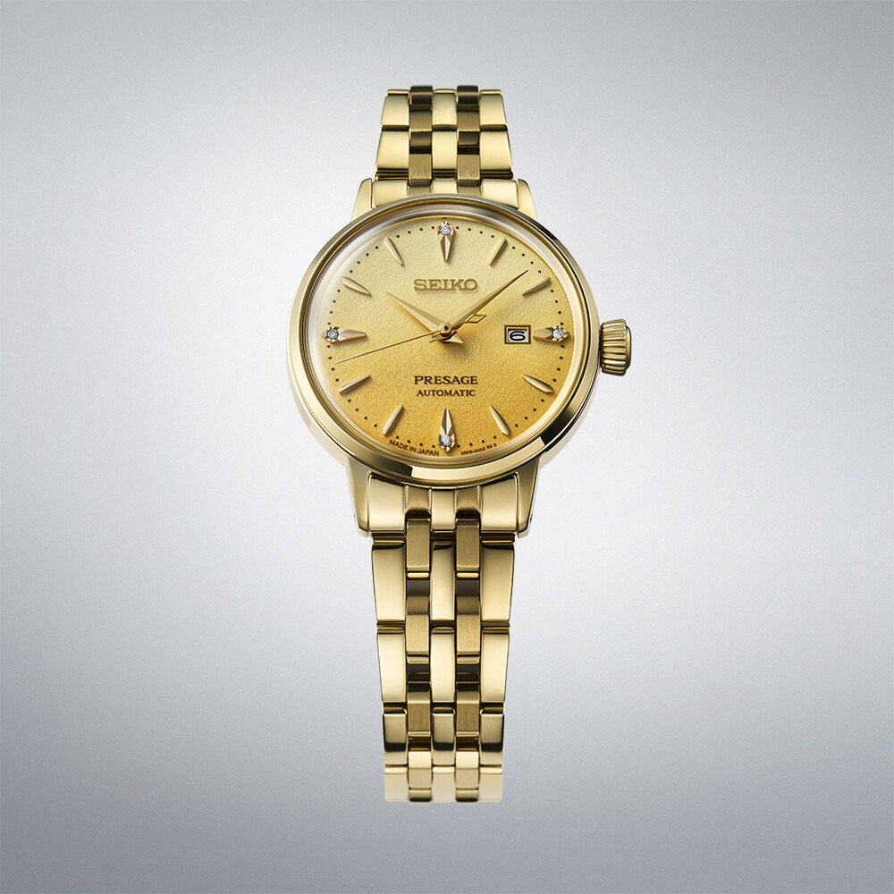 PRESAGE Cocktail Time Automatik 30mm - 3 Zeiger - Gold - Eggnog 