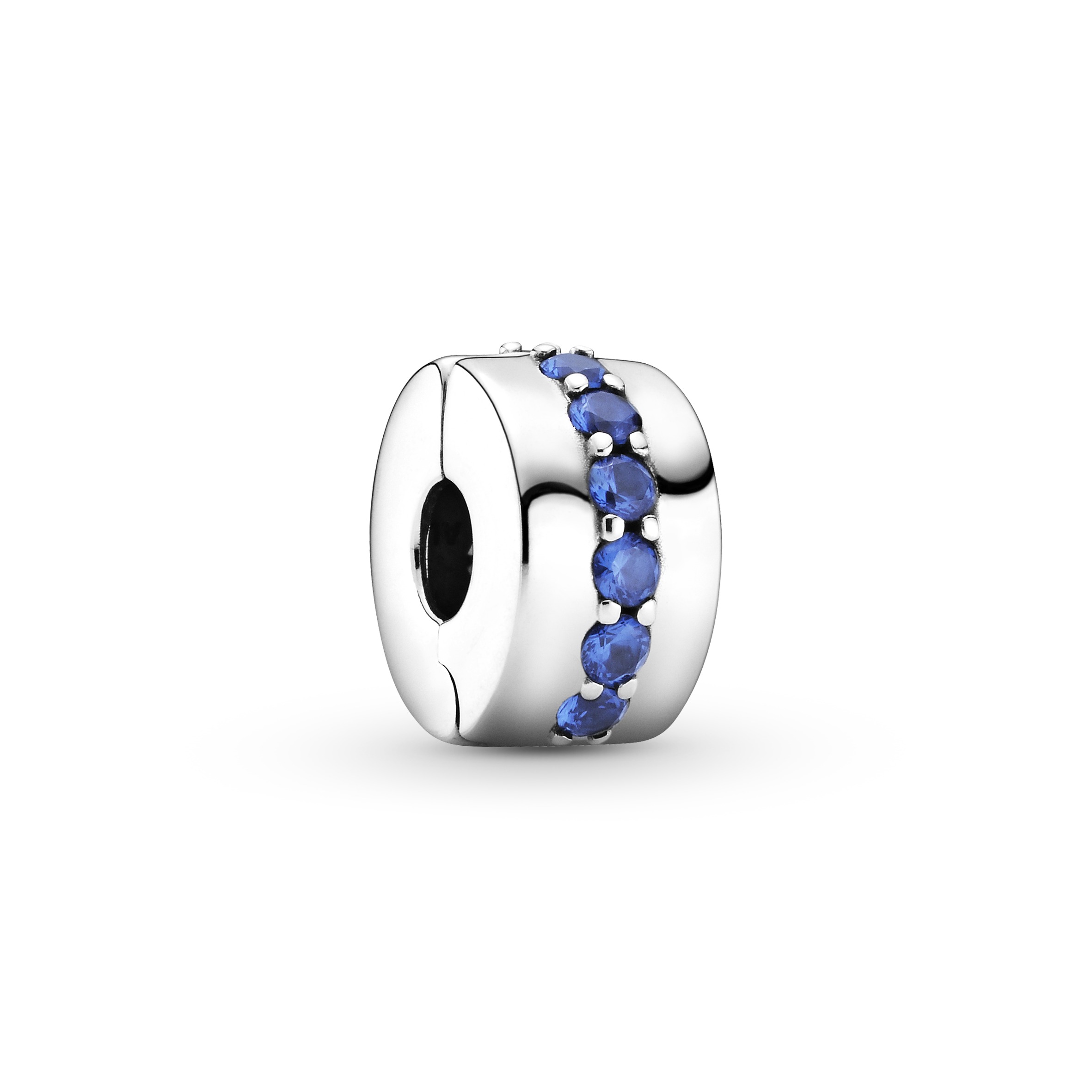 Blaue funkelnde Linie Clip - Sterling-Silber