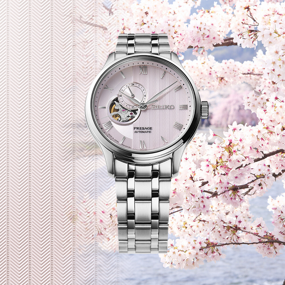 PRESAGE Automatik Japanese Garden Offenes Herz - 41,8mm - Rosa