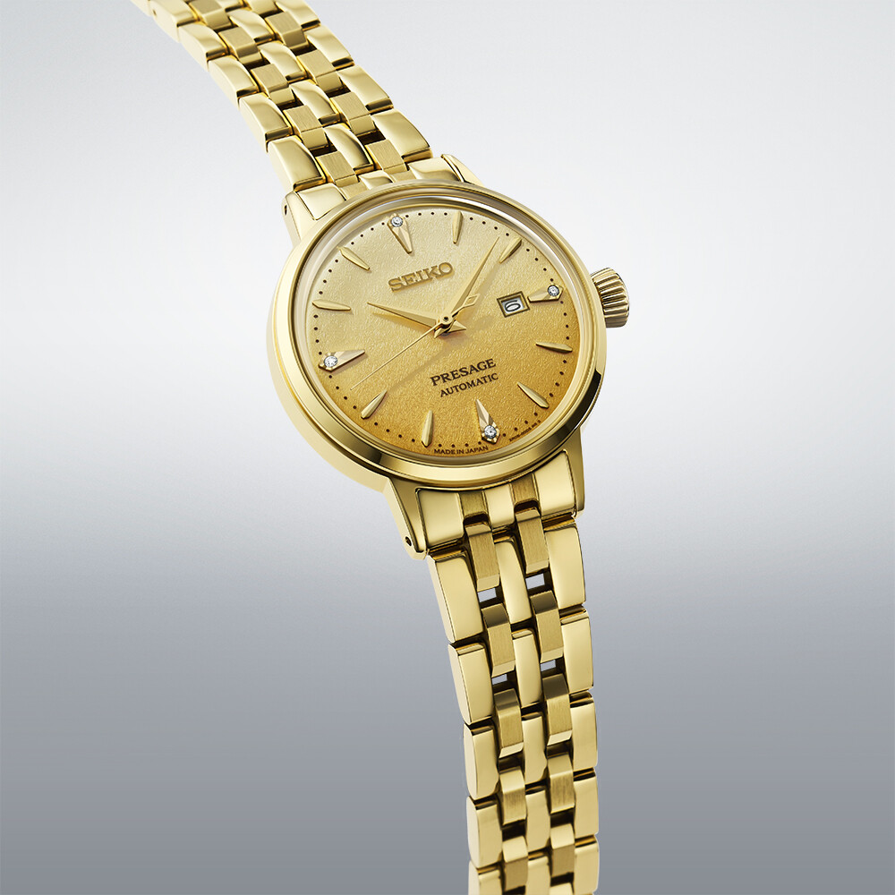 PRESAGE Cocktail Time Automatik 30mm - 3 Zeiger - Gold - Eggnog 