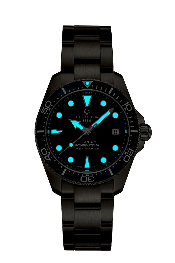 DS Action Diver 38 Titanium - Powermatic 80 - Schwarz / Türkis