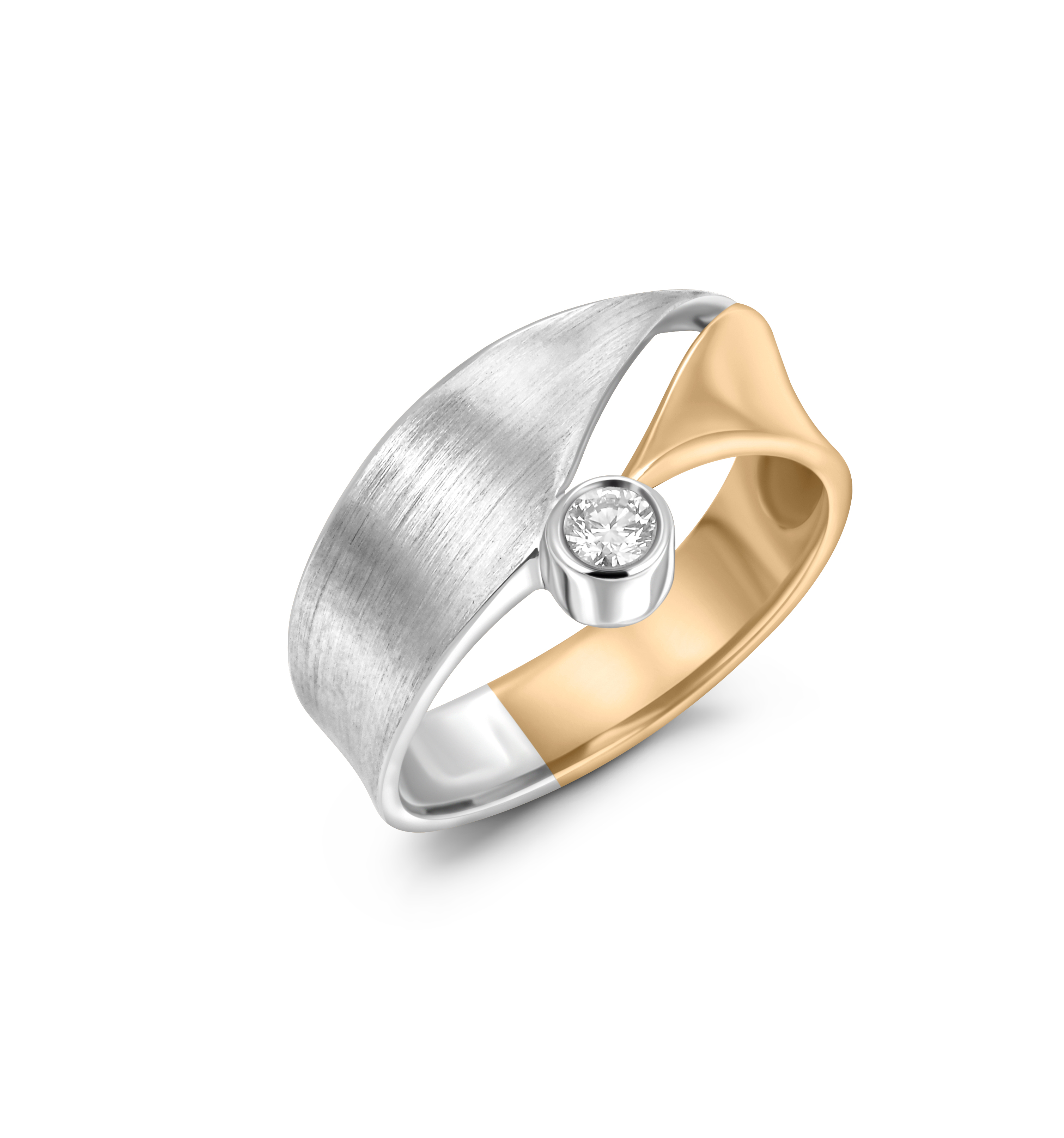 Solitär Ring bicolor  - 0,12ct  