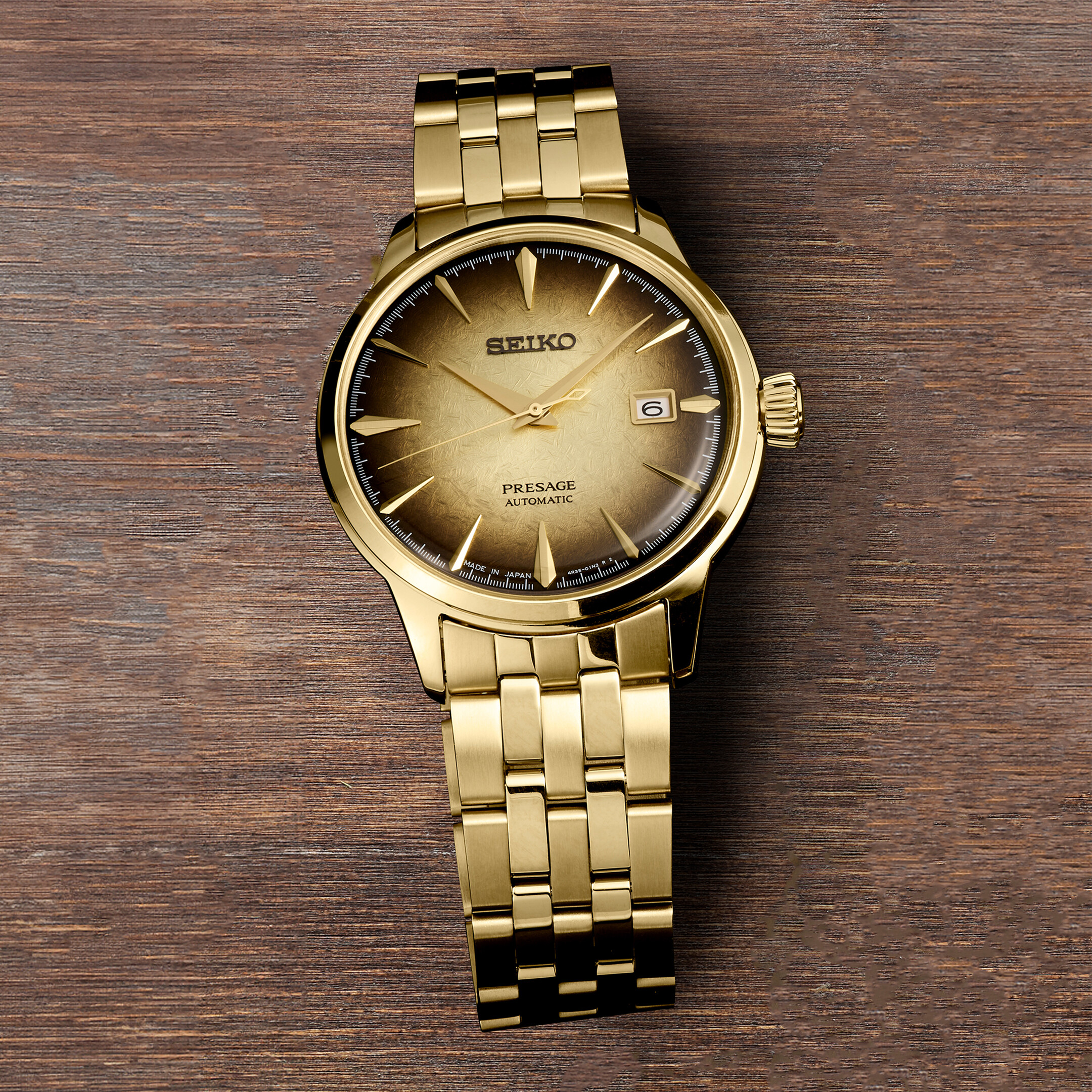 PRESAGE Cocktail Time Automatik 41mm - 3 Zeiger - Gold - Beer 