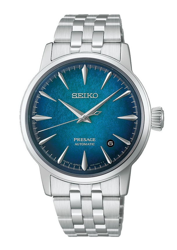 PRESAGE Cocktail Time Automatik 38,5mm - 3 Zeiger - Blau - Crushed Ice "Emerald Mist"