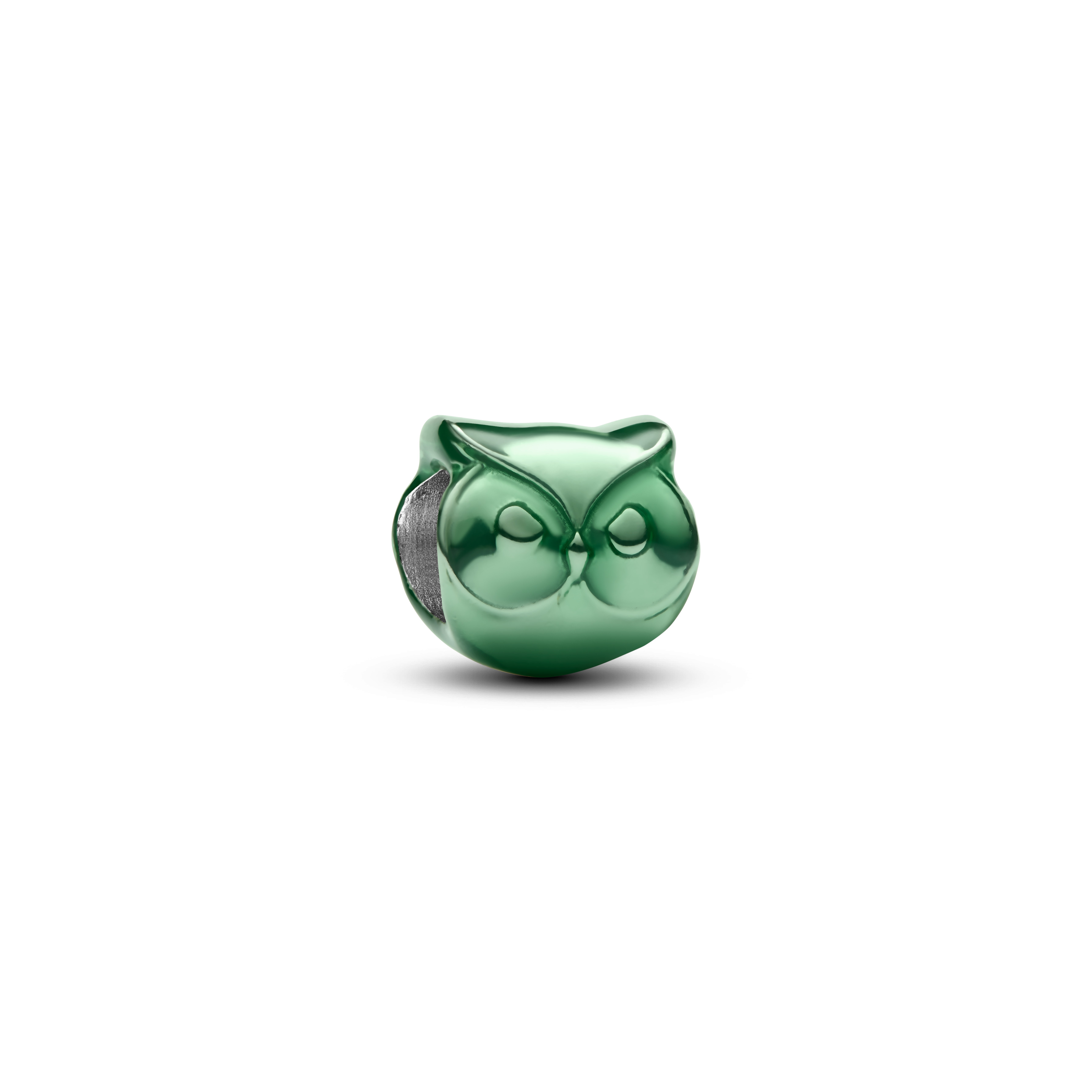 Grüne Eule Mini-Charm - Sterling-Silber