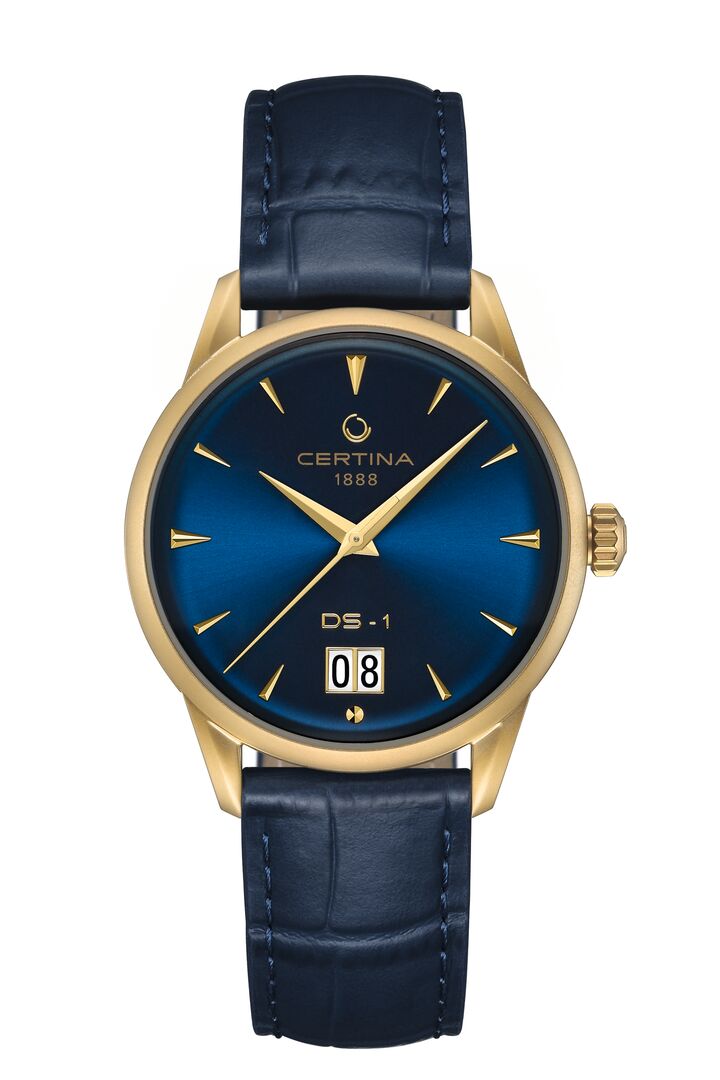 DS-1 Big Date 41mm - Powermatic 80 - Gold PVD / Blau 