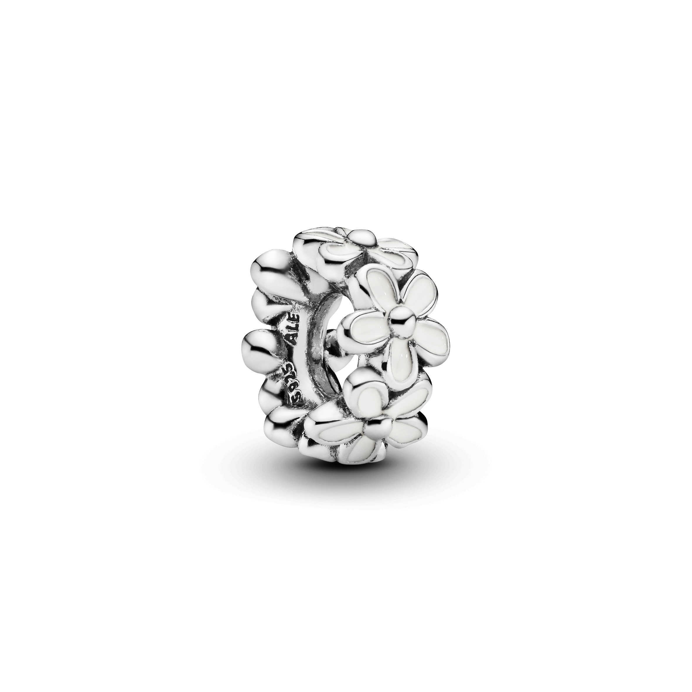Weiße Gänseblümchen Zwischenelement  - Sterling-Silber