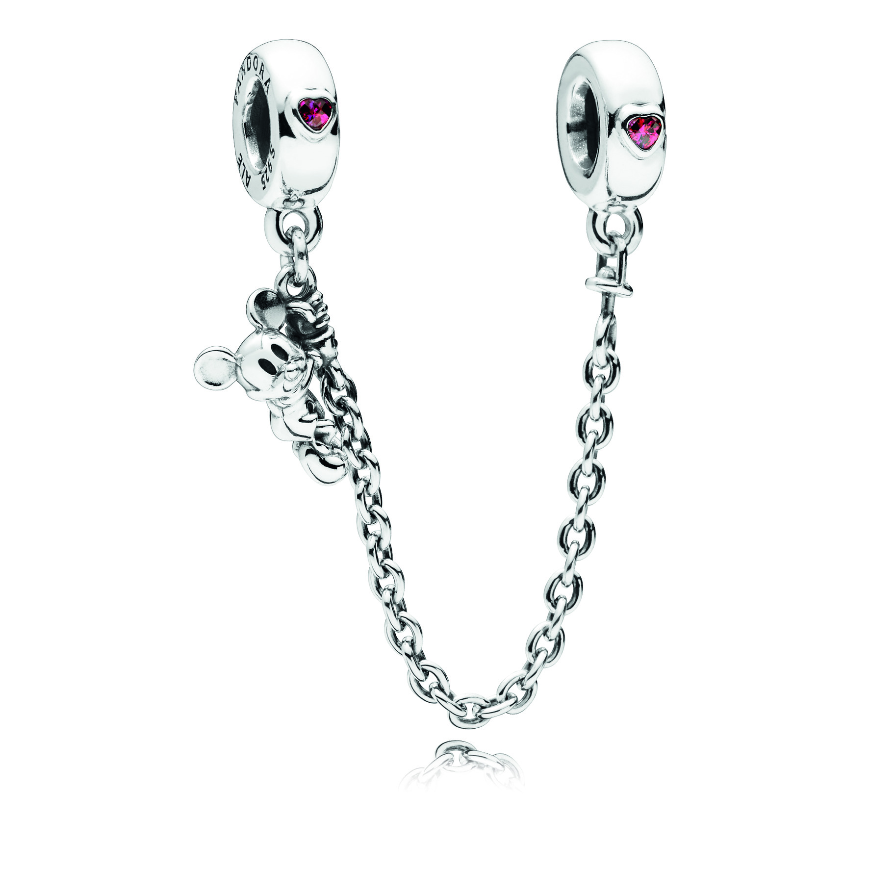 Sicherheitskette Micky kletternd "Climbing Mickey" - Sterling-Silber 