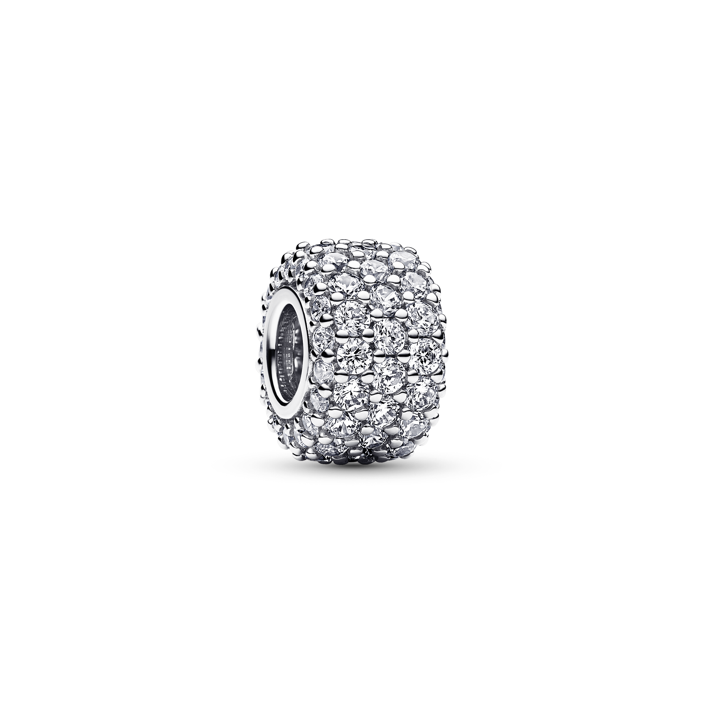 Funkelndes Dreireihiges Pavé-Charm - Sterling-Silber