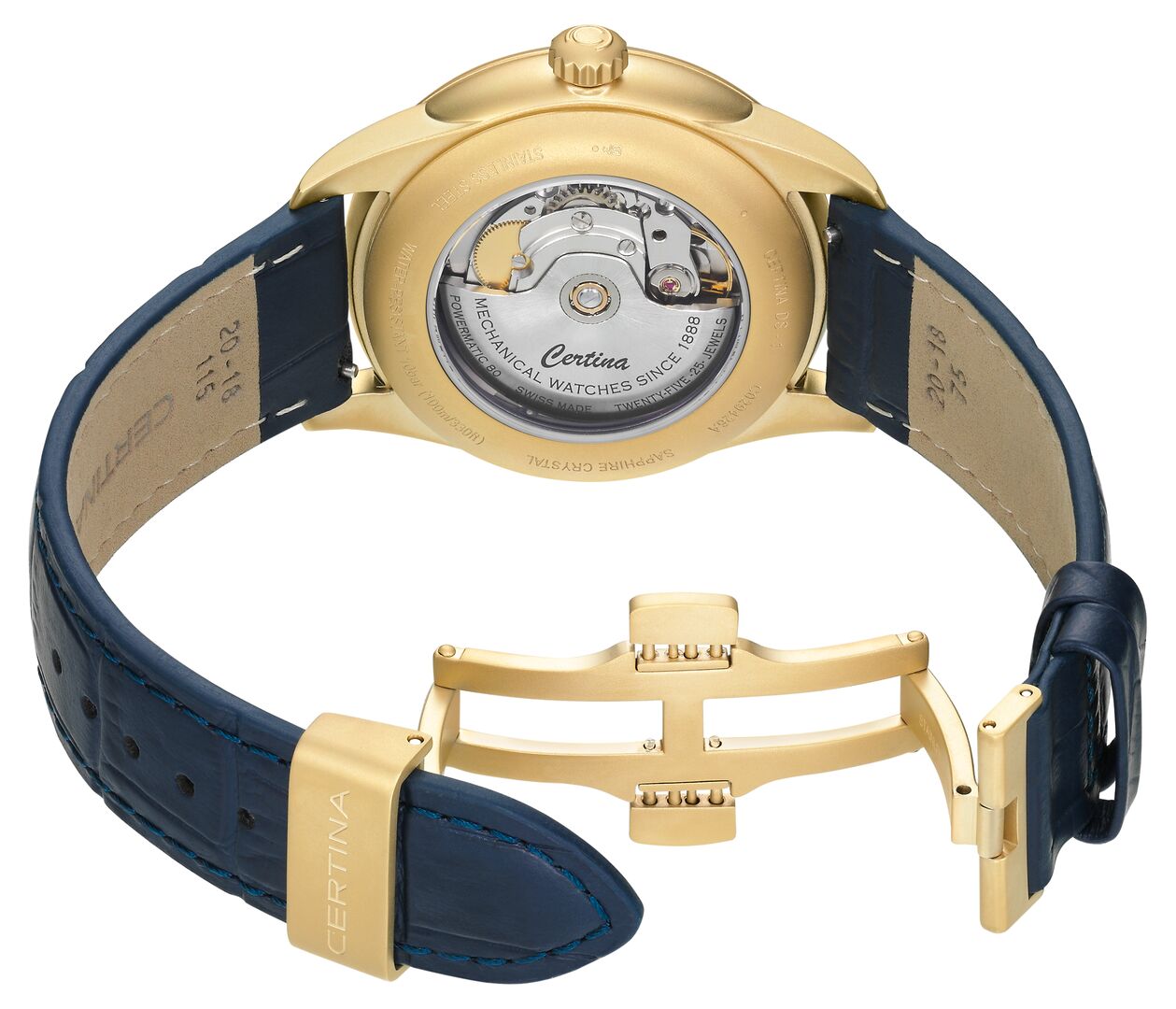 DS-1 Big Date 41mm - Powermatic 80 - Gold PVD / Blau 