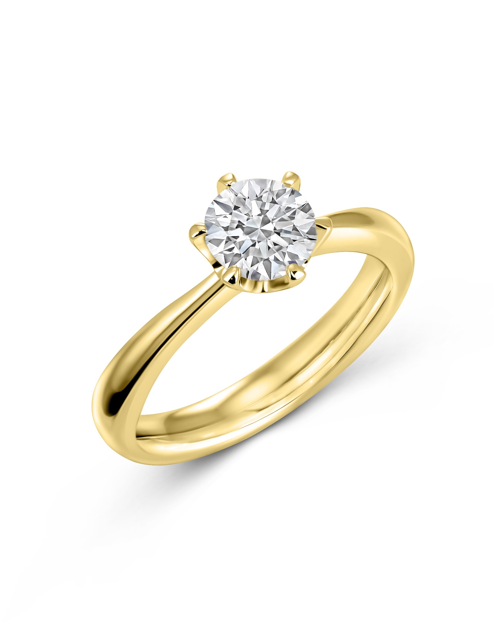 Solitär Ring - 6er Krappe - 1,01 ct - IGI Zertifikat 