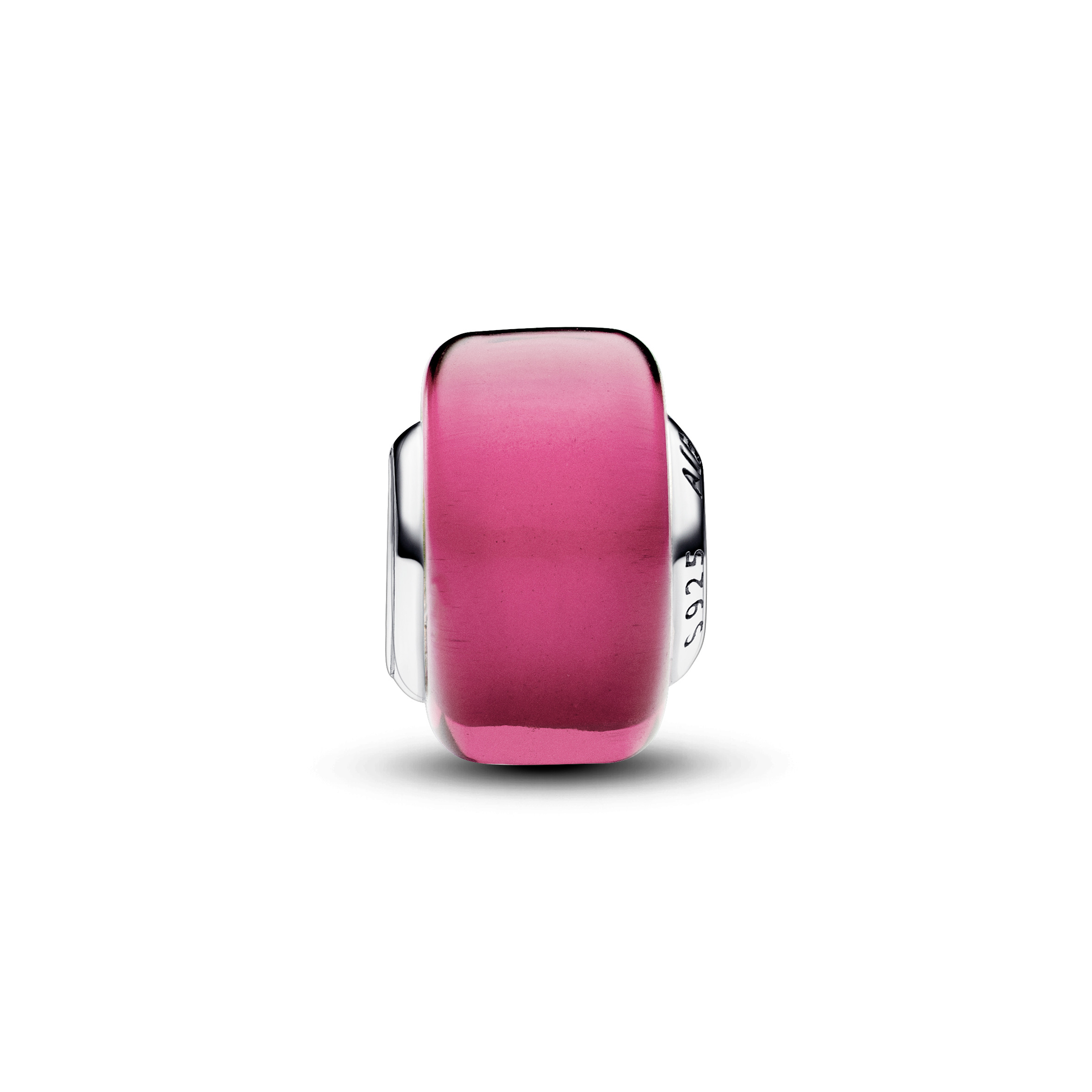 Rosafarbenes Murano-Glas Mini-Charm - Sterling-Silber 