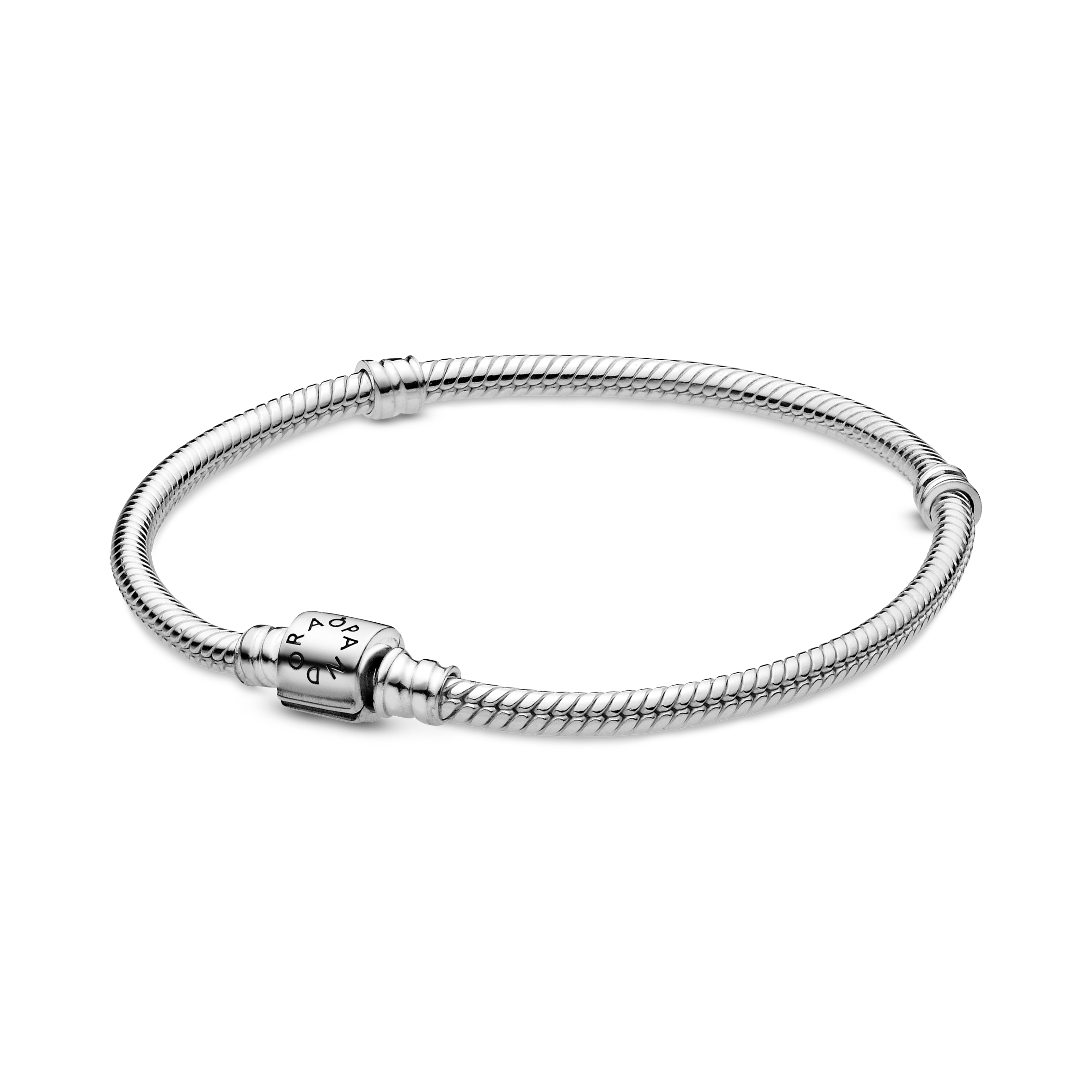 Verspieltes Zylinder-Verschluss Schlangen-Gliederarmband - Sterling-Silber