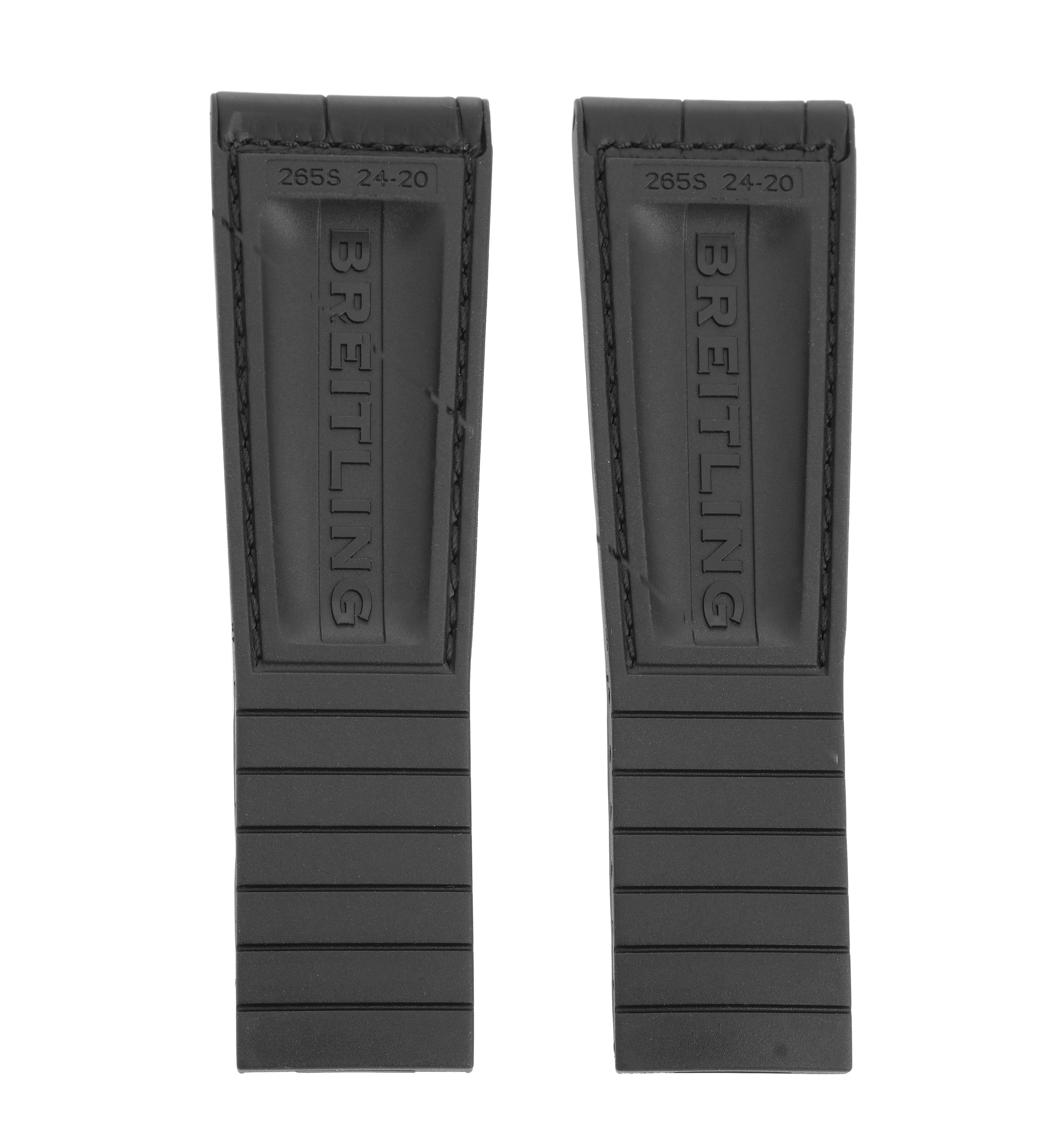 BREITLING Aligator - Kautschuk Armband  - Schwarz - 24/20mm 
