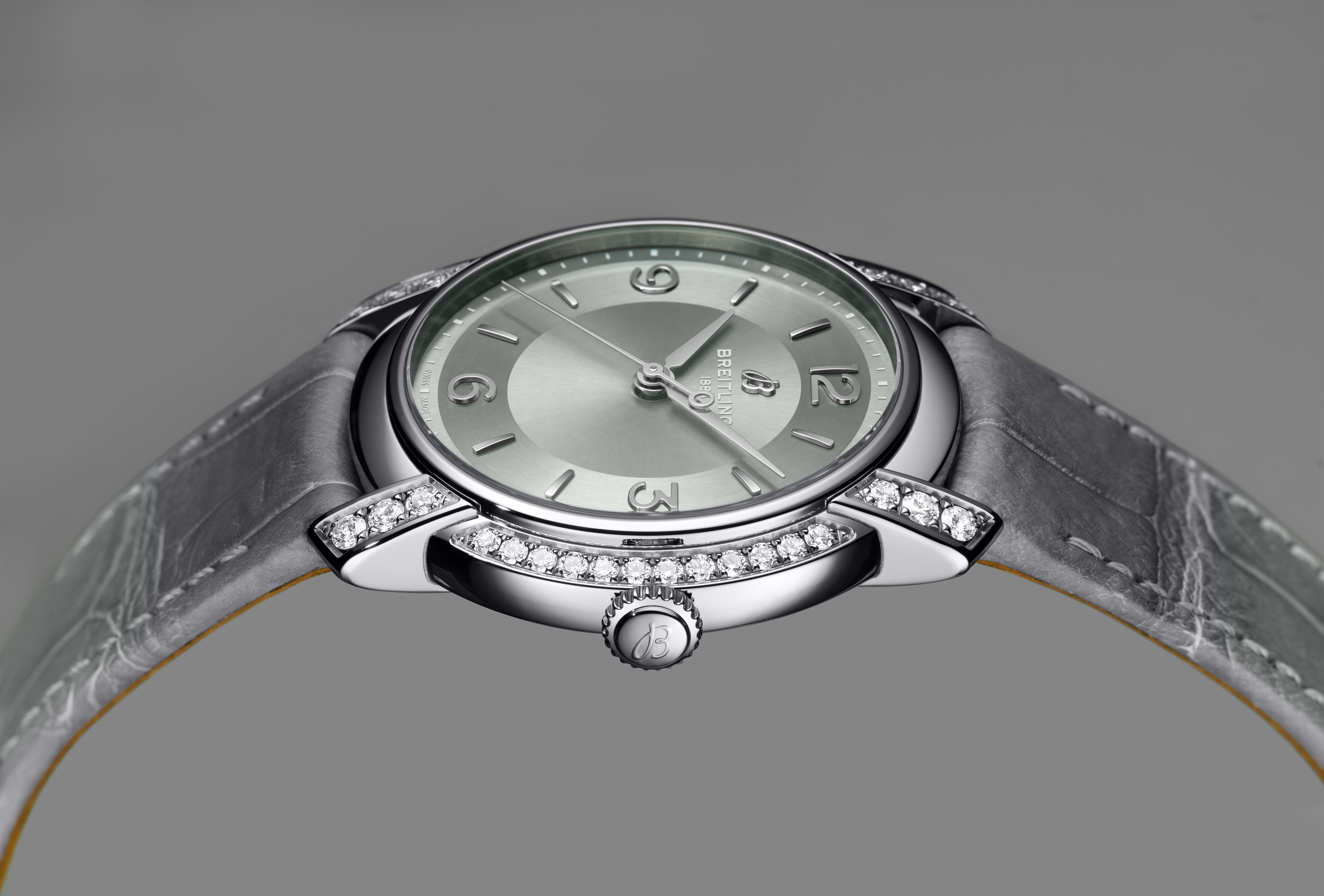 Lady Premier Automatic 36 - Grau (edelsteinbesetzt)