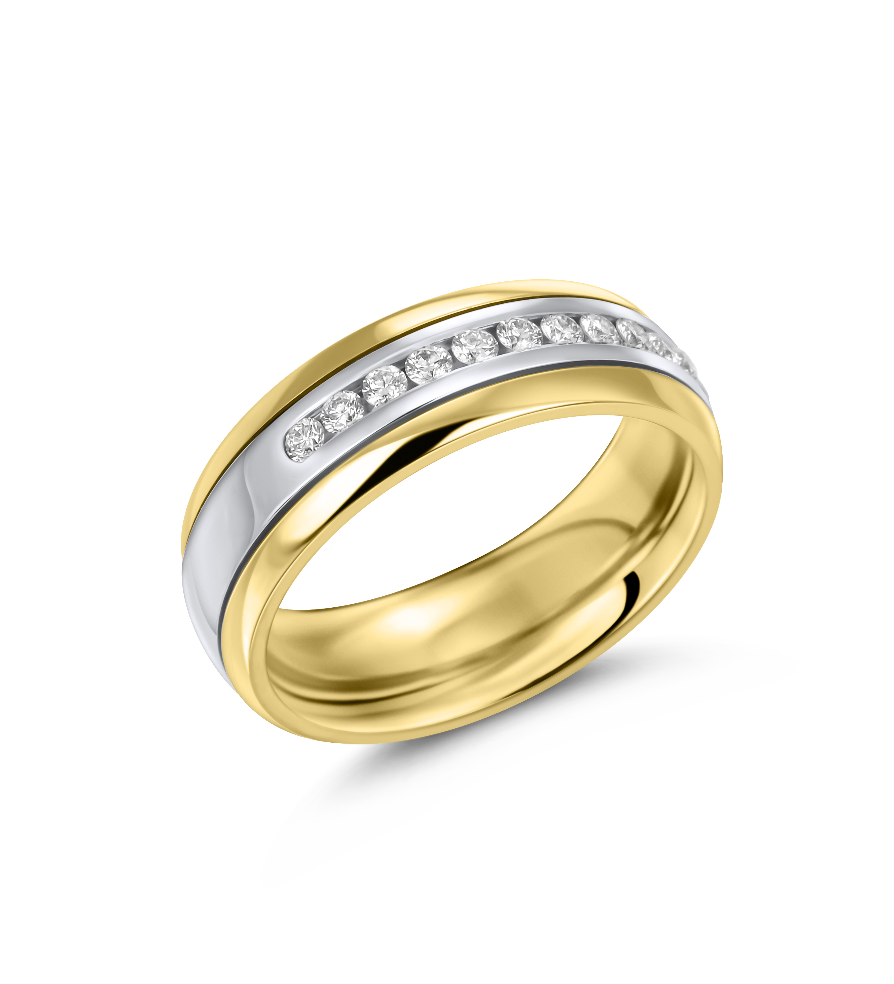 Memoirering bicolor - 6,7mm - Kanalfassung - 0,42 ct