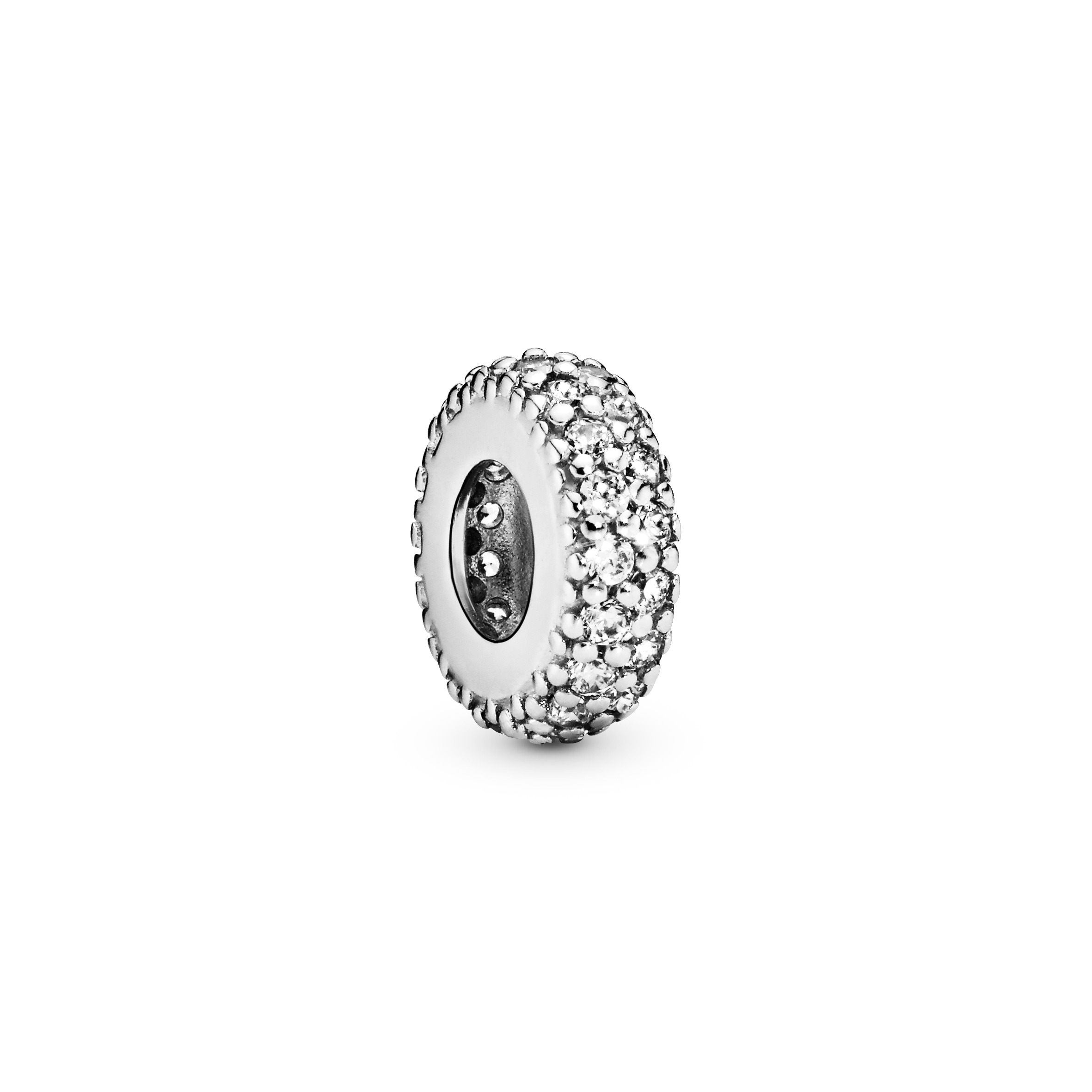 Klares funkelndes Zwischenelement - Sterling-Silber