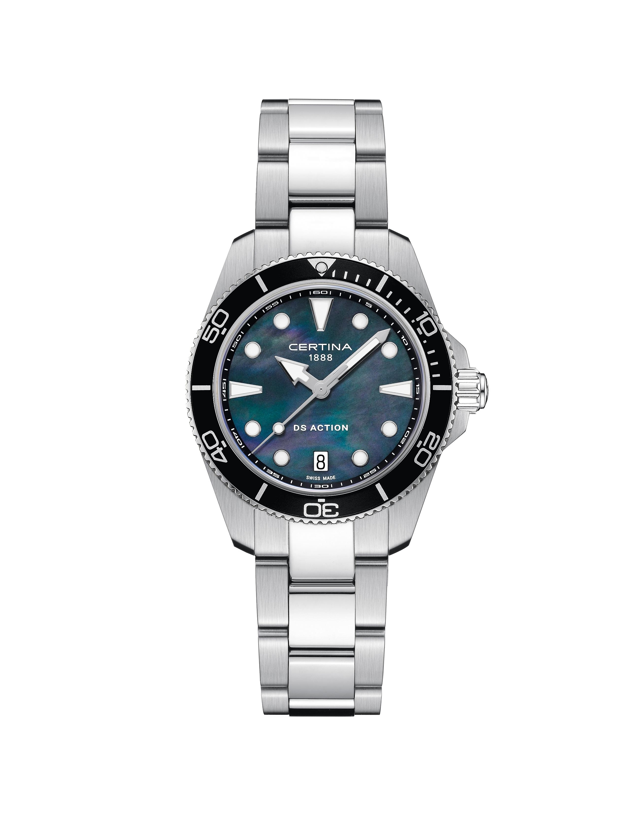 DS Action Quarz 34,5mm - Perlmutt - Schwarz