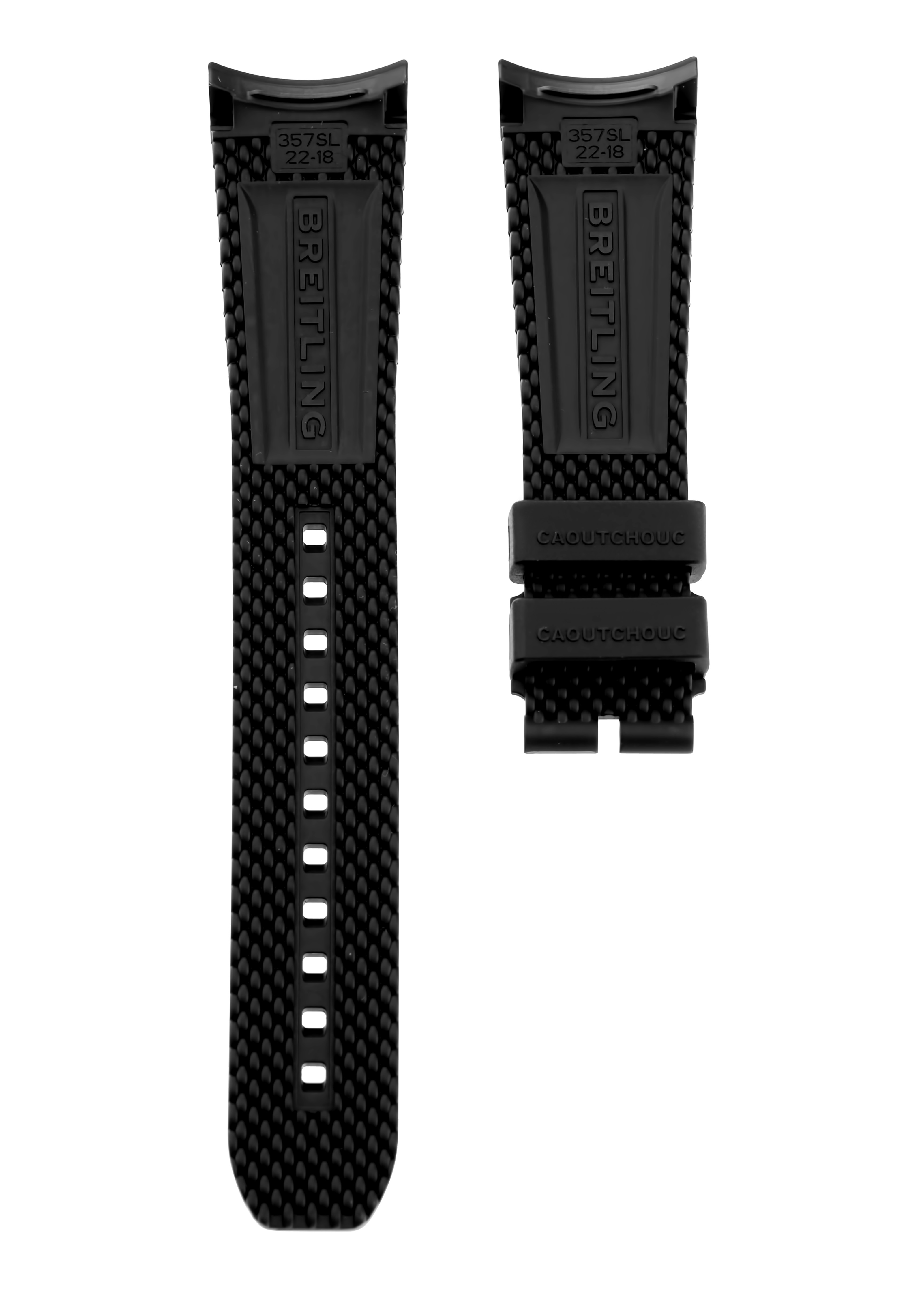 BREITLING geflochtenes Kautschukarmband - Superocean Heritage B31 42 & 44 / B01 42 - Schwarz - 22/18mm - Überlänge (L)