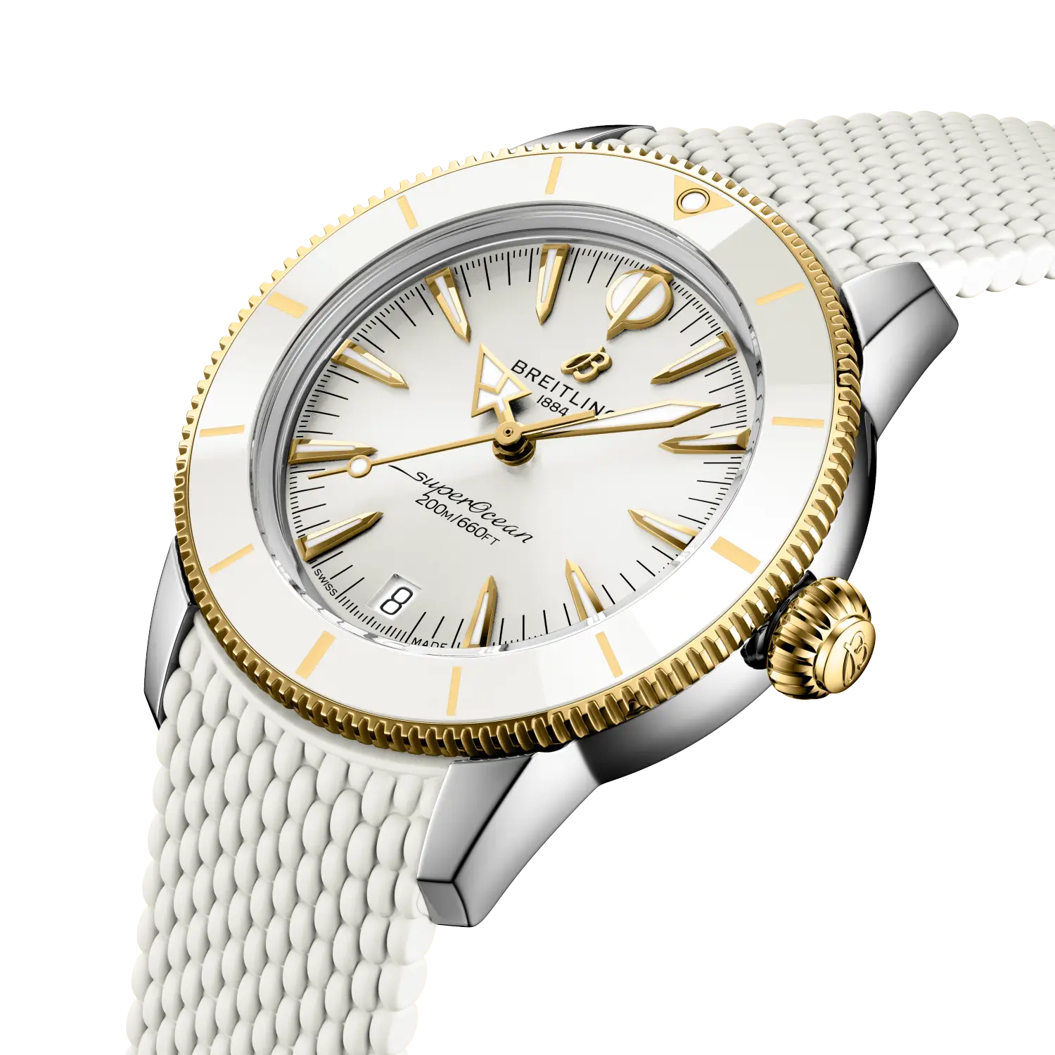 Superocean Heritage Automatic 36 - Weiß - Stahl / Gelbgold