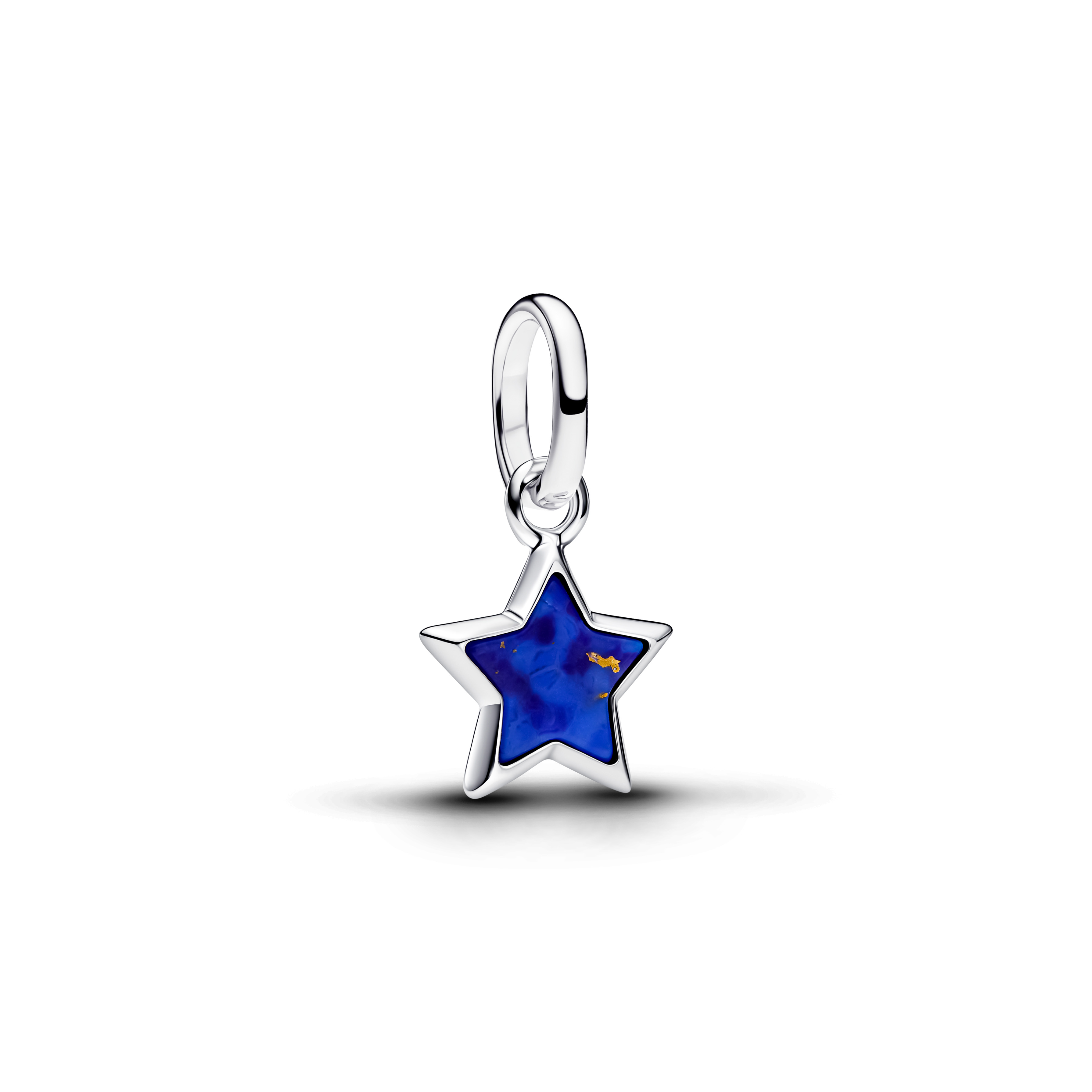 Blauer Stern Mini-Charm-Anhänger - Sterling - Silber 
