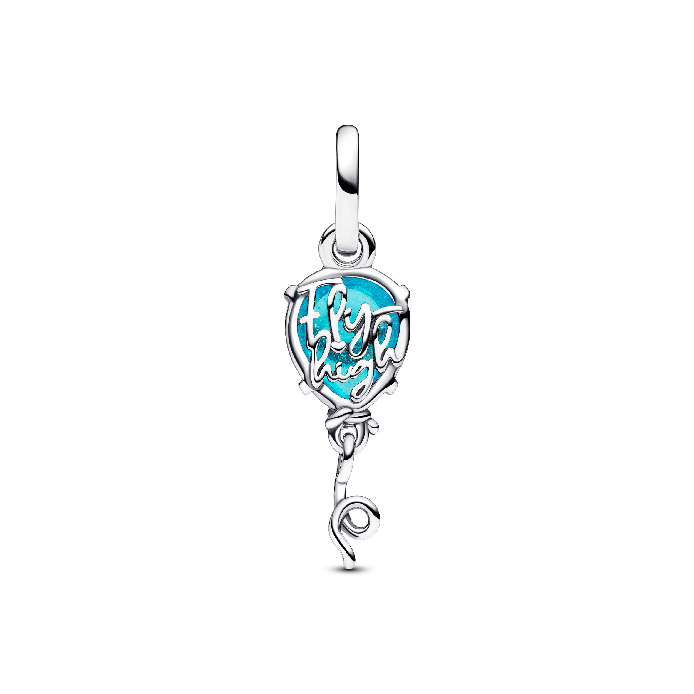 Blauer Murano-Glas Ballon Charm-Anhänger - Sterling - Silber