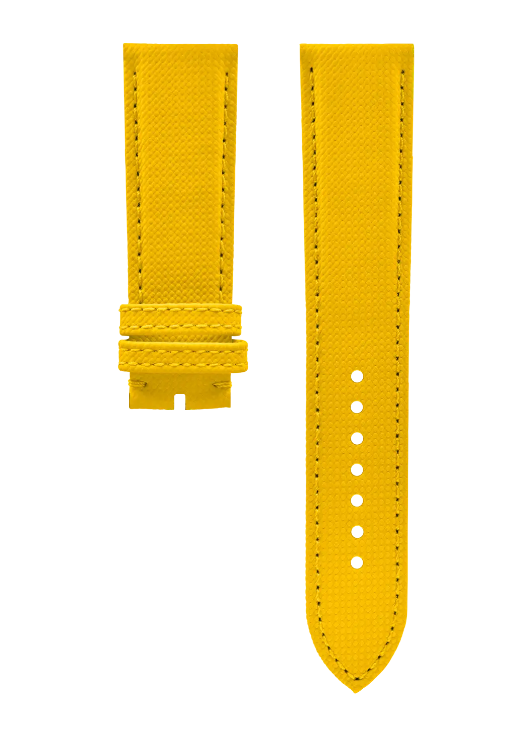Militär Textil Kalbsleder Armband Gelb - 22/20 mm 