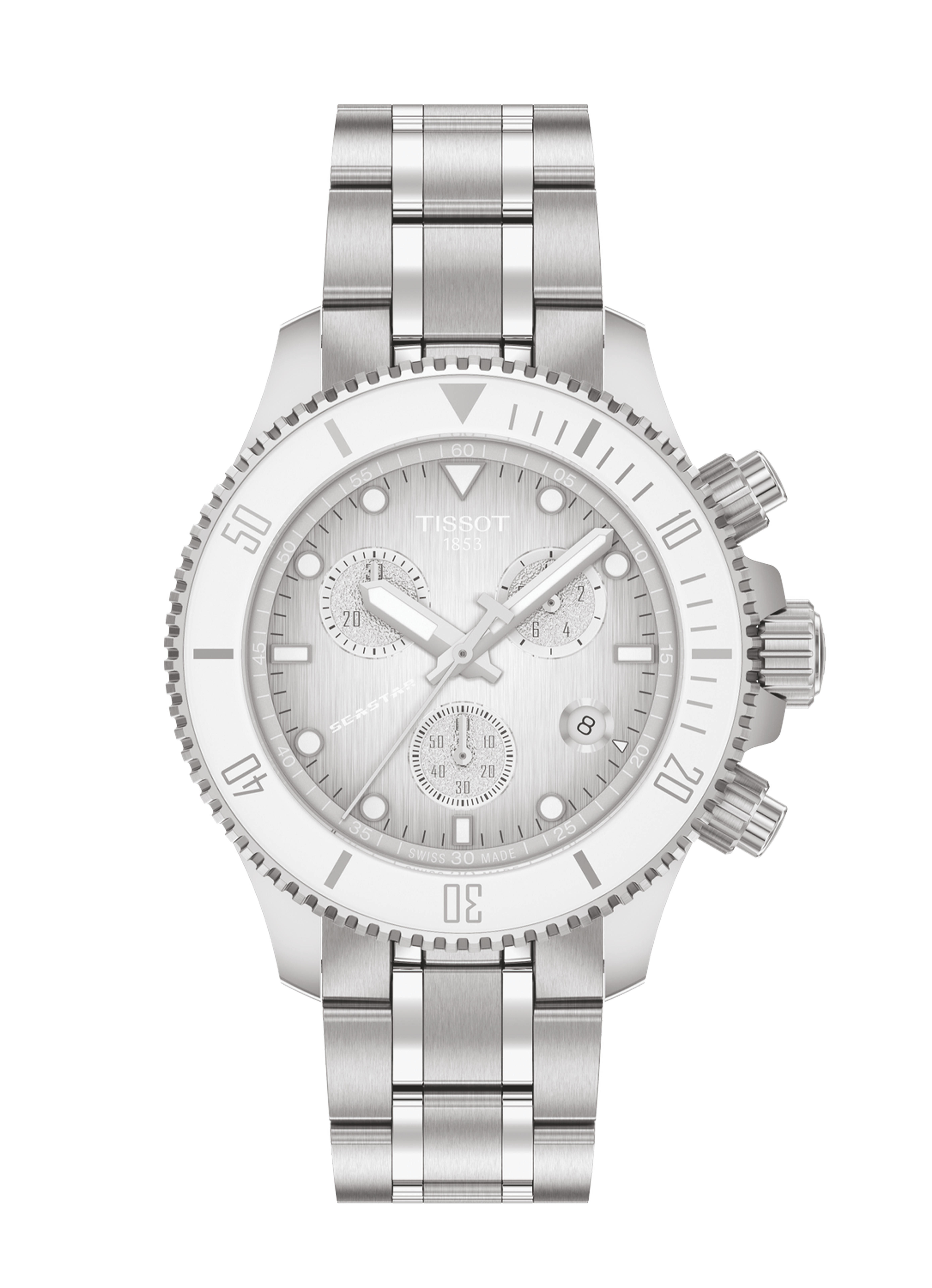 Seastar 1000 Quartz Chronograph 38mm  - Weiß / Grau